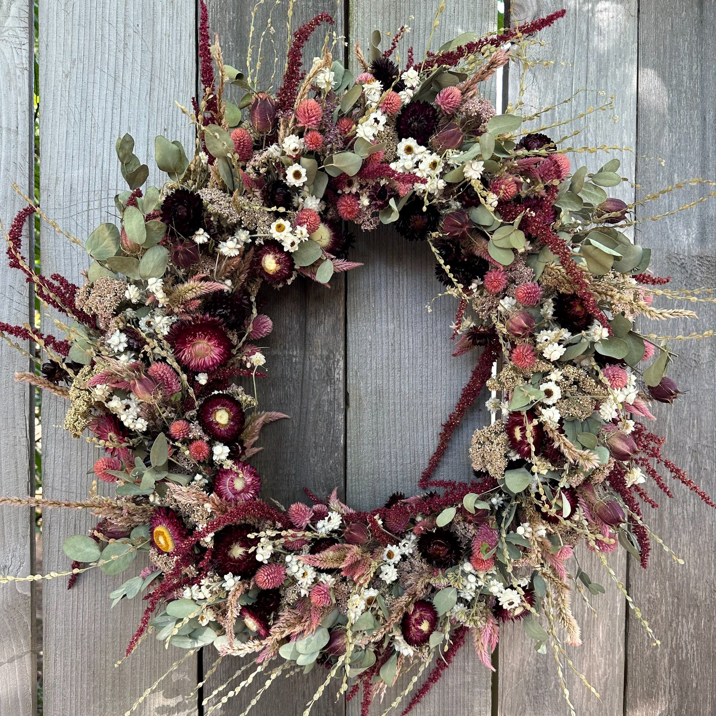 PINK & PURPLE 18'' FLORAL WREATH