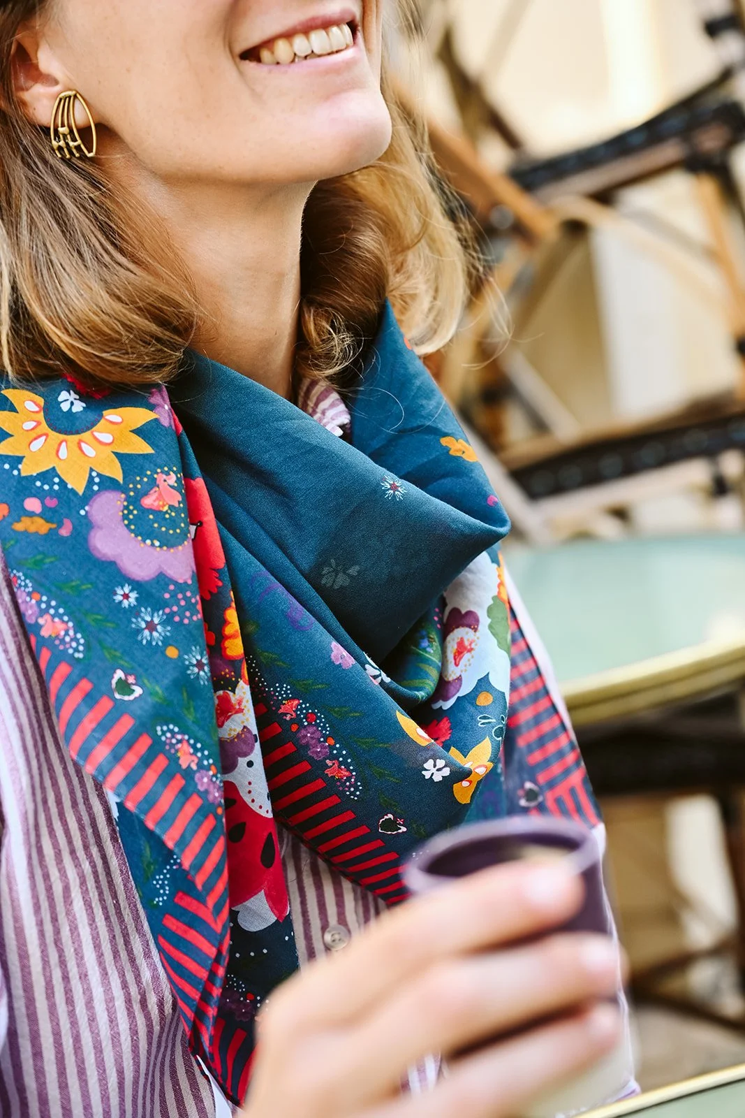 Foulard BOUQUET en coton imprimé - POUR TES MERVEILLES