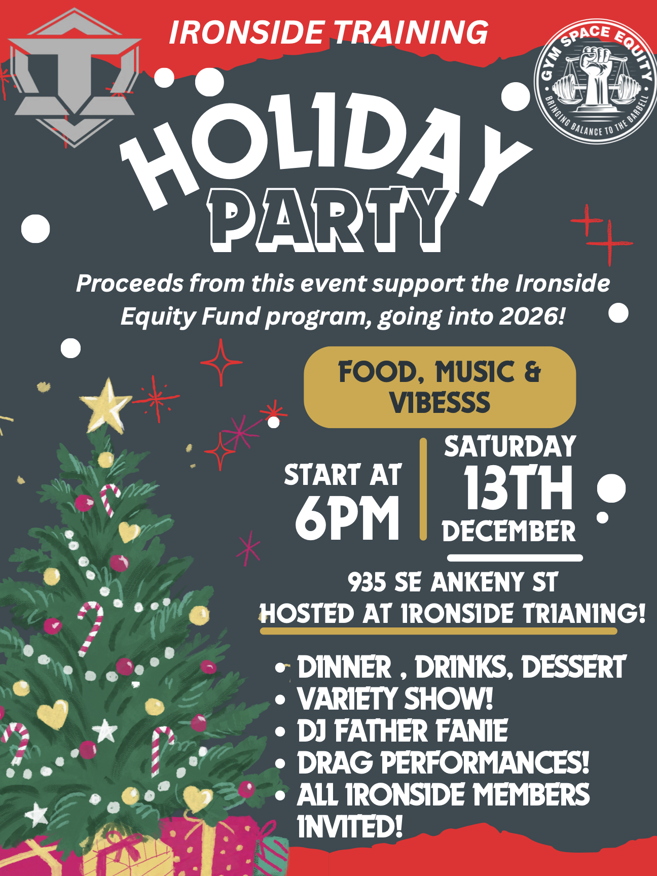 Ironside X Gym Space Equity Holiday Party 2025