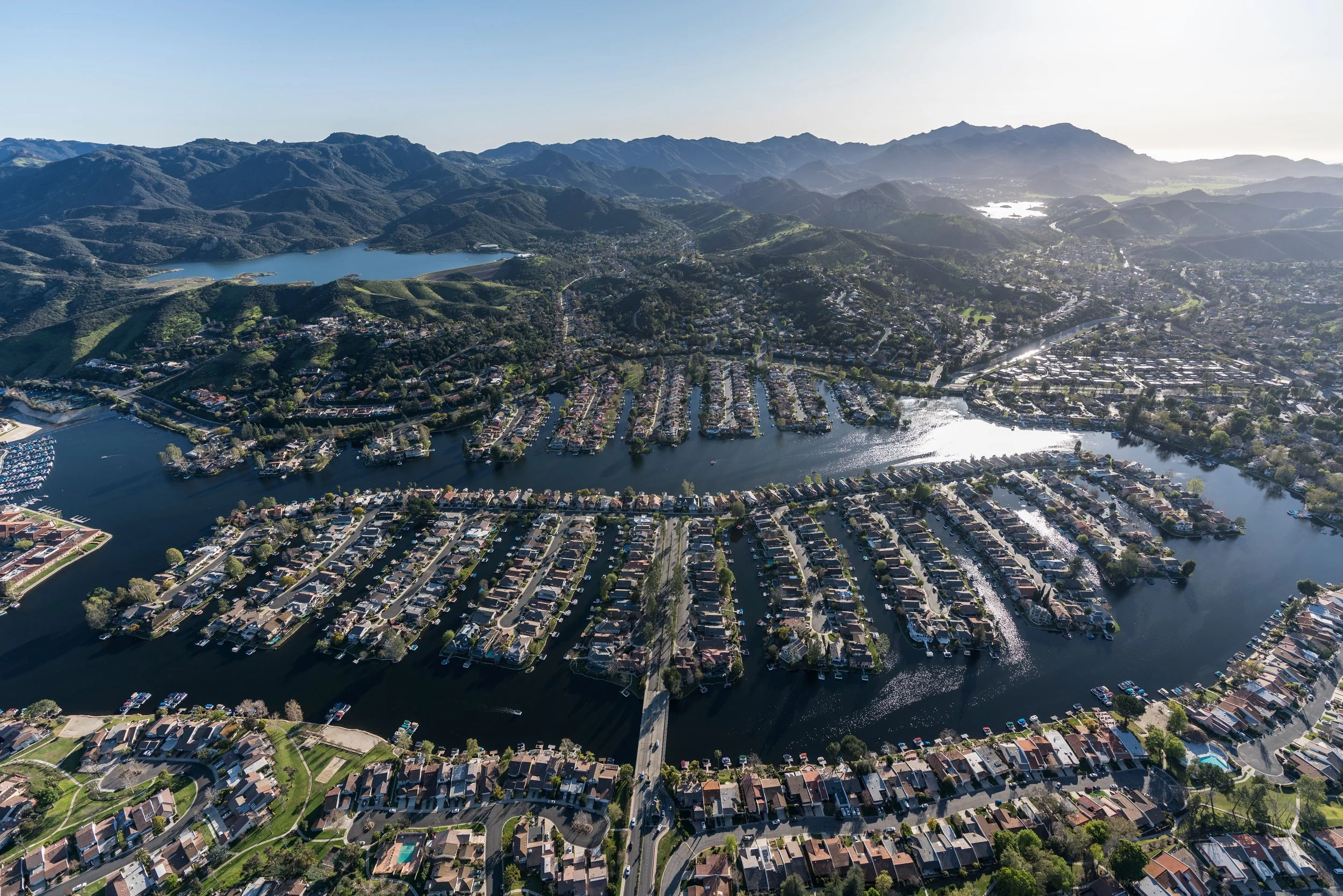 Aerial view of Westlake Village and the Conejo Valley in Southern California