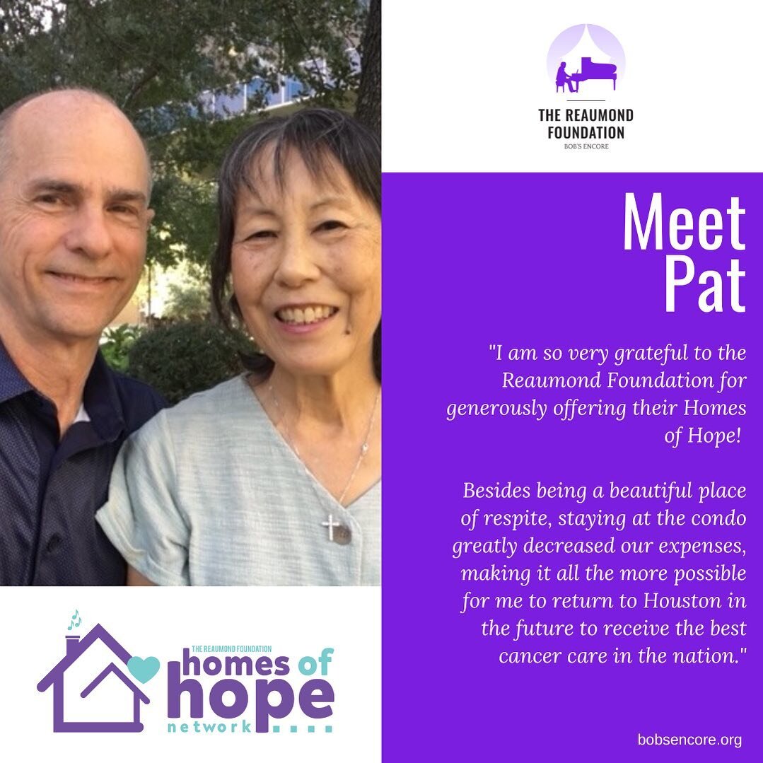 Last November, The Reaumond Foundation and Homes of Hope had the privilege of welcoming patient Pat and her husband, who traveled from Hawaii to receive care at the nations top cancer hospital, MD Anderson. In April 2021, Pat was diagnosed with pancr