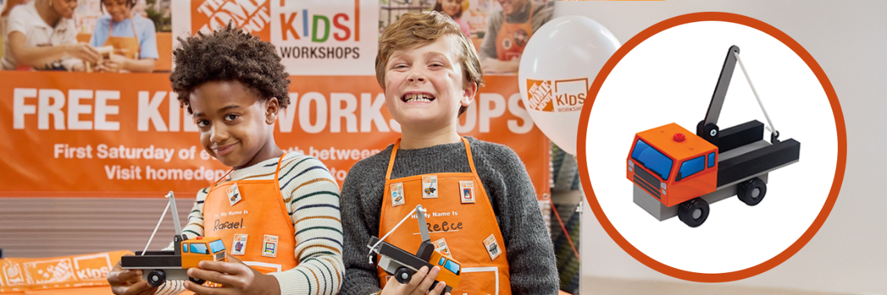 Free Home Depot Kids Workshop: Build a Tow Truck 