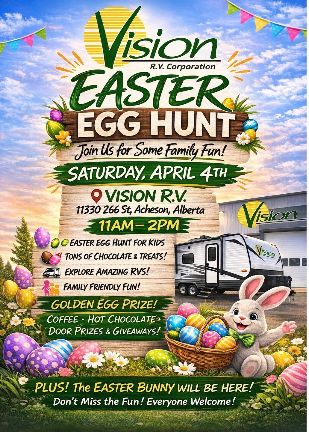 Free Easter Egg Hunt at Vision RV in Acheson