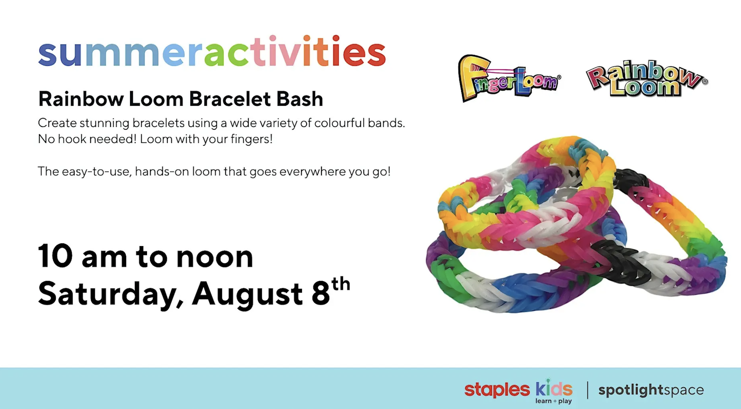 FREE Rainbow Loom Bracelet Make and Take