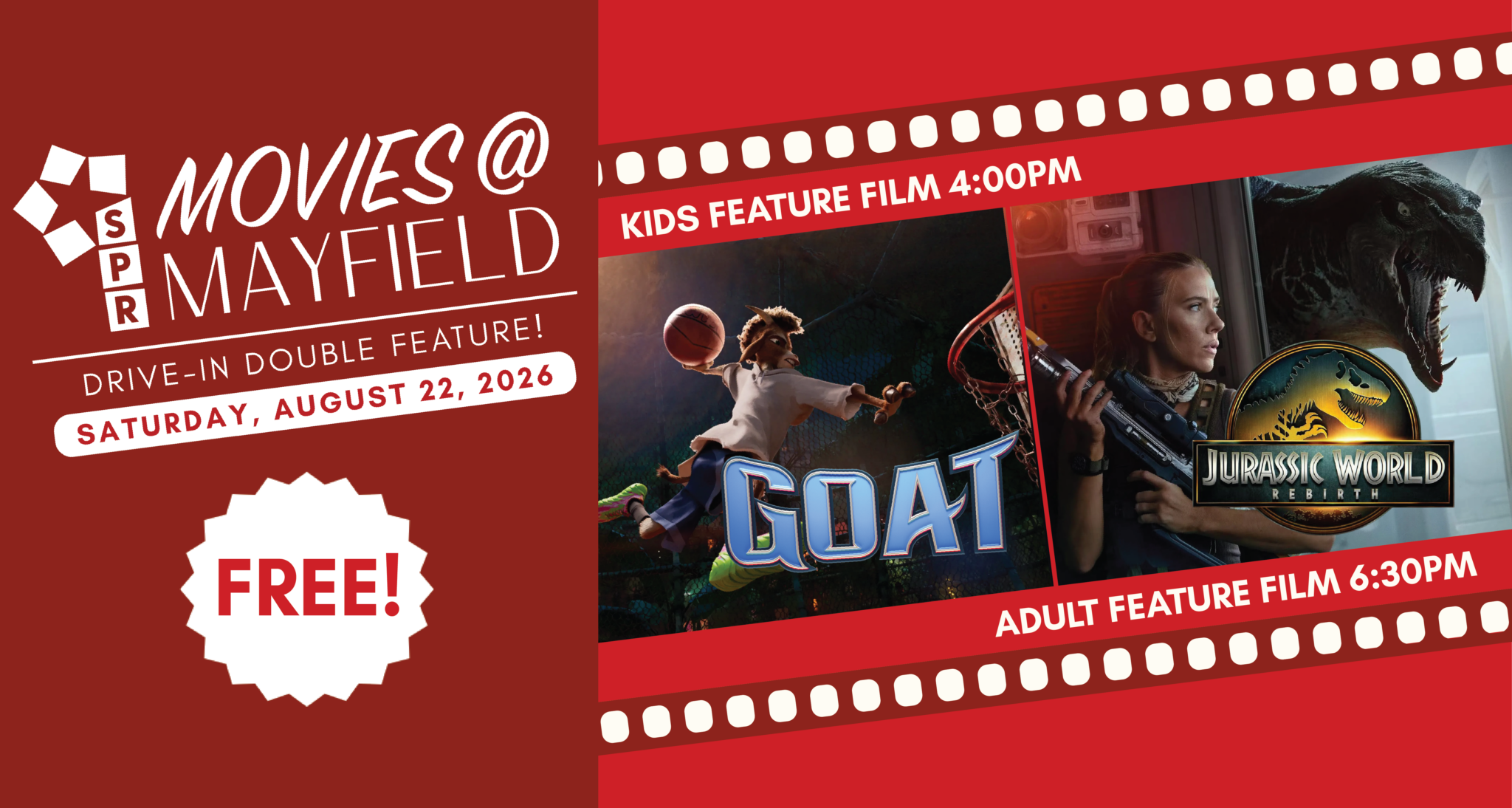 Free Stony Plain Road Outdoor Movie Night - Double Feature