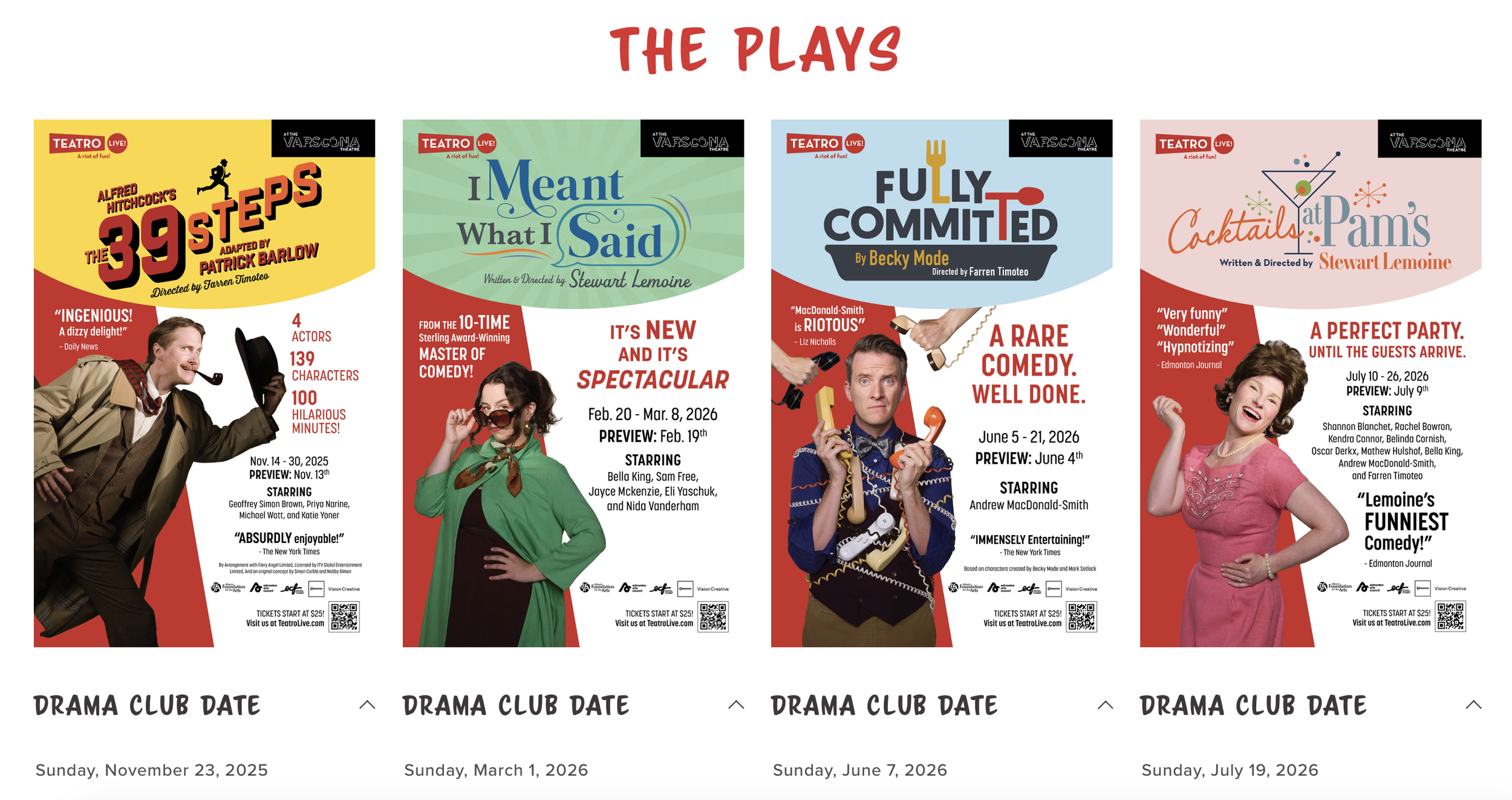 Students Can See Four FREE Productions and Take Part in Exclusive Programming in Teatro’s Drama Club