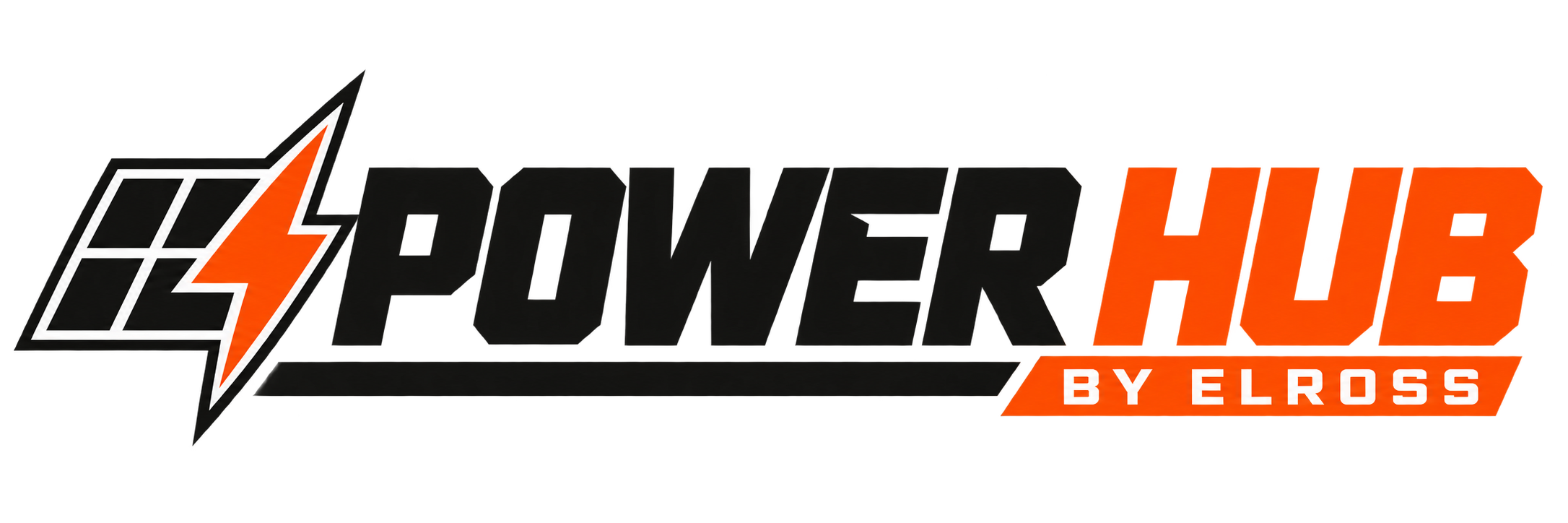 PowerHub by Elross logo with a black and orange lightning bolt