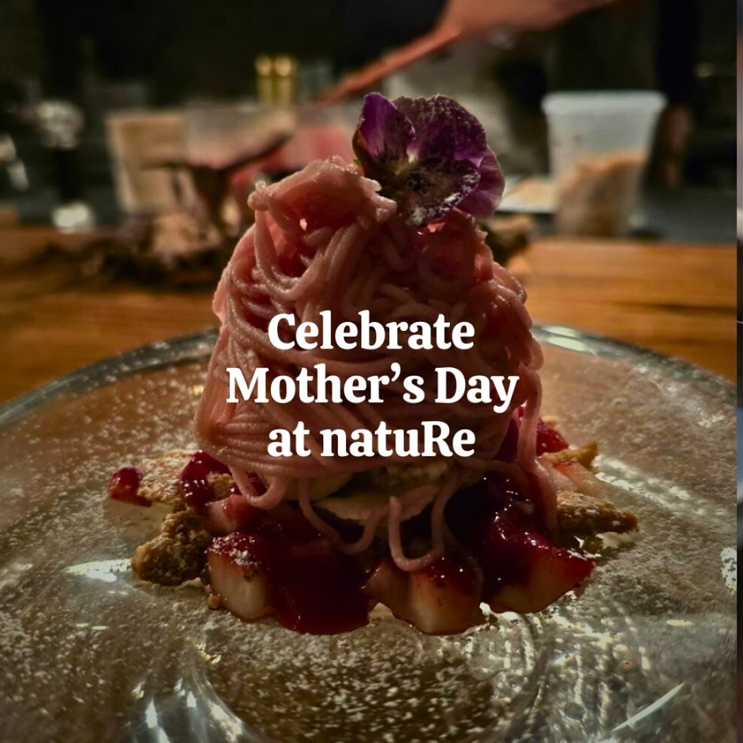 Our signature vegan dessert gets a makeover for Mother&rsquo;s Day 🌺

🫜Mother&rsquo;s Day Mont Blanc
(made with strawberry liqueur, white bean paste and beet root powder) 
🍓Fresh strawberry 
🍨Cashew-vanilla ice cream 

&bull; Available May 9th, 1