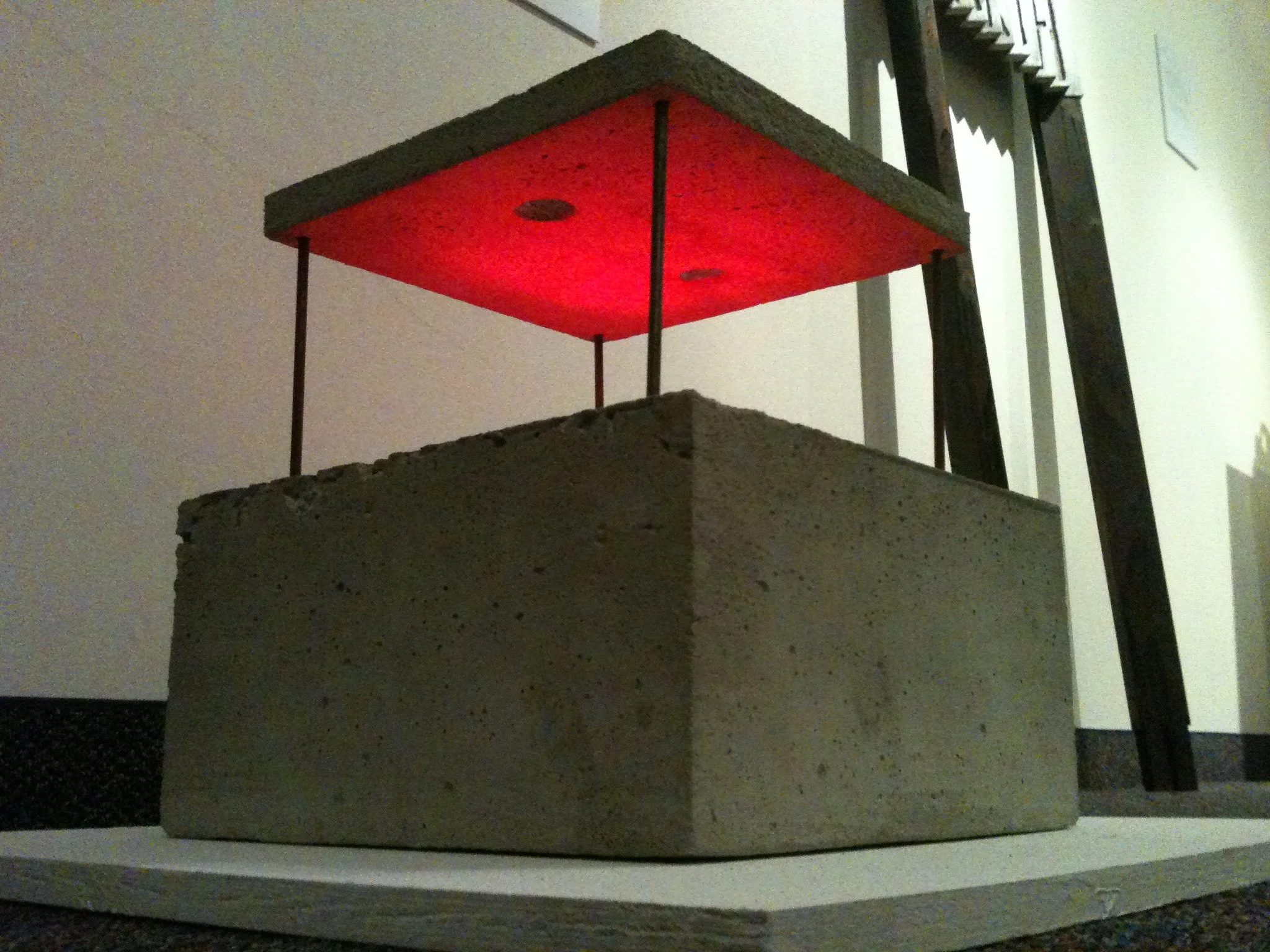 SHTTN. Cast concrete, stained glass, steel.