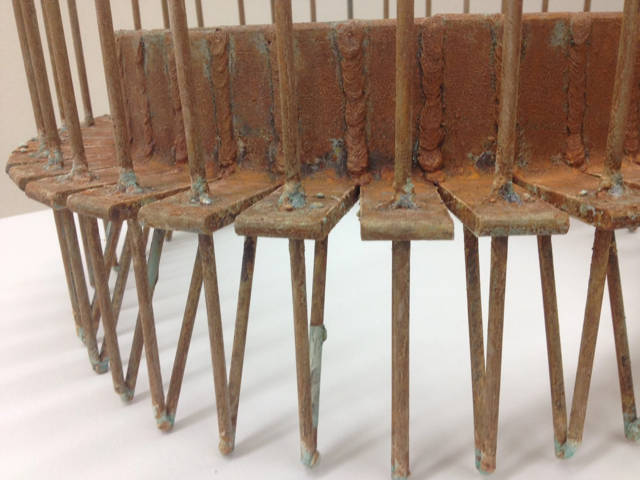 Close up of CRWN. Welded steel.