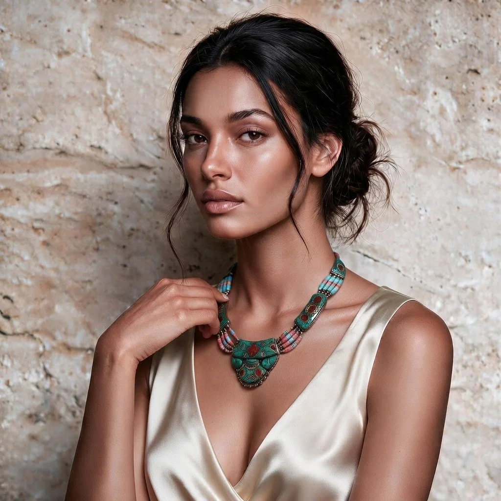 Rosetta Mosaic Bib Necklace
