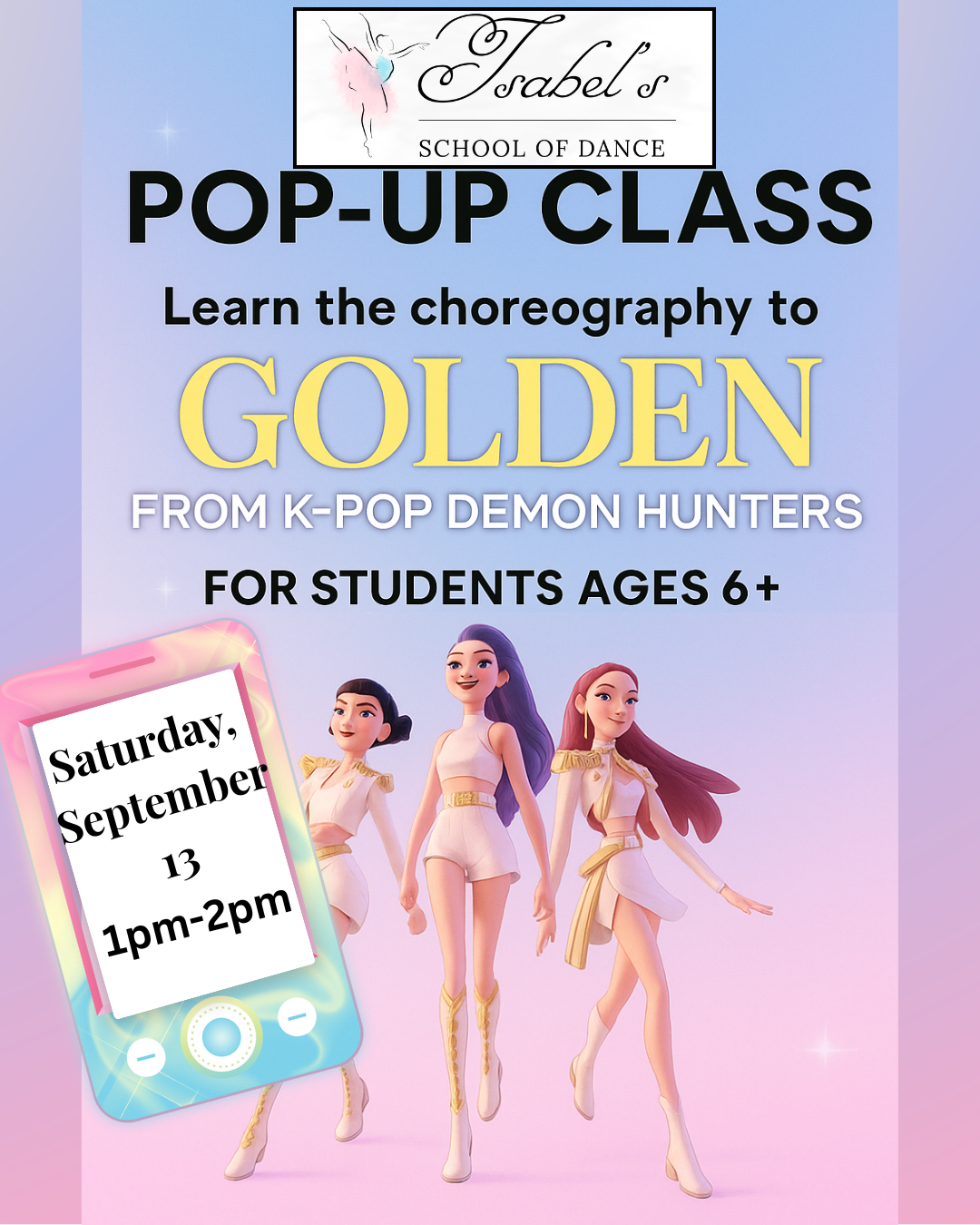K-Pop Pop-Up Dance Class: Learn “Golden” from K-Pop Demon Hunters