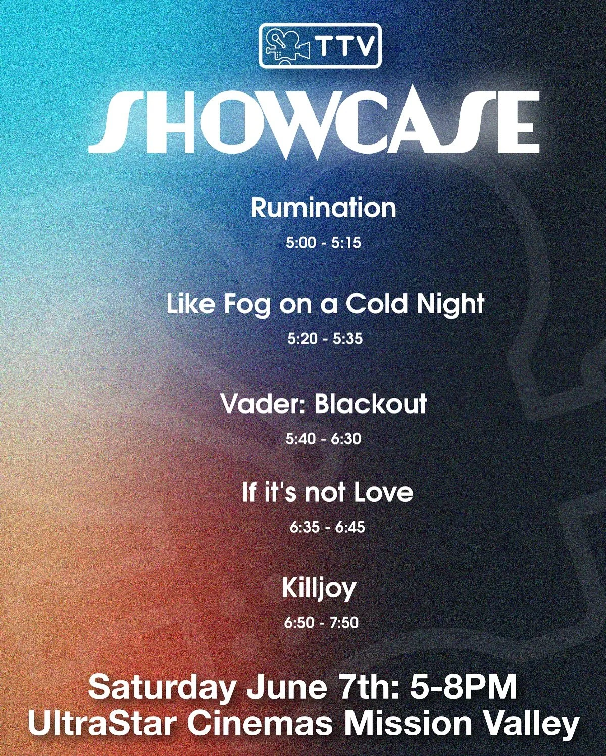 LINEUP REVEAL!!! Pull up to our LAST EVENT of the year at ULTRASTAR CINEMAS, this Saturday from 5-8pm!!! Still don&rsquo;t have a ride? You can take the trolly for free from UCSD campus to Hazard Center station, and the commute is about 35-40 mins.