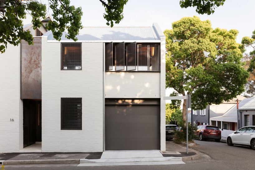Exterior view of double storey architecturally designed inner city residential home.