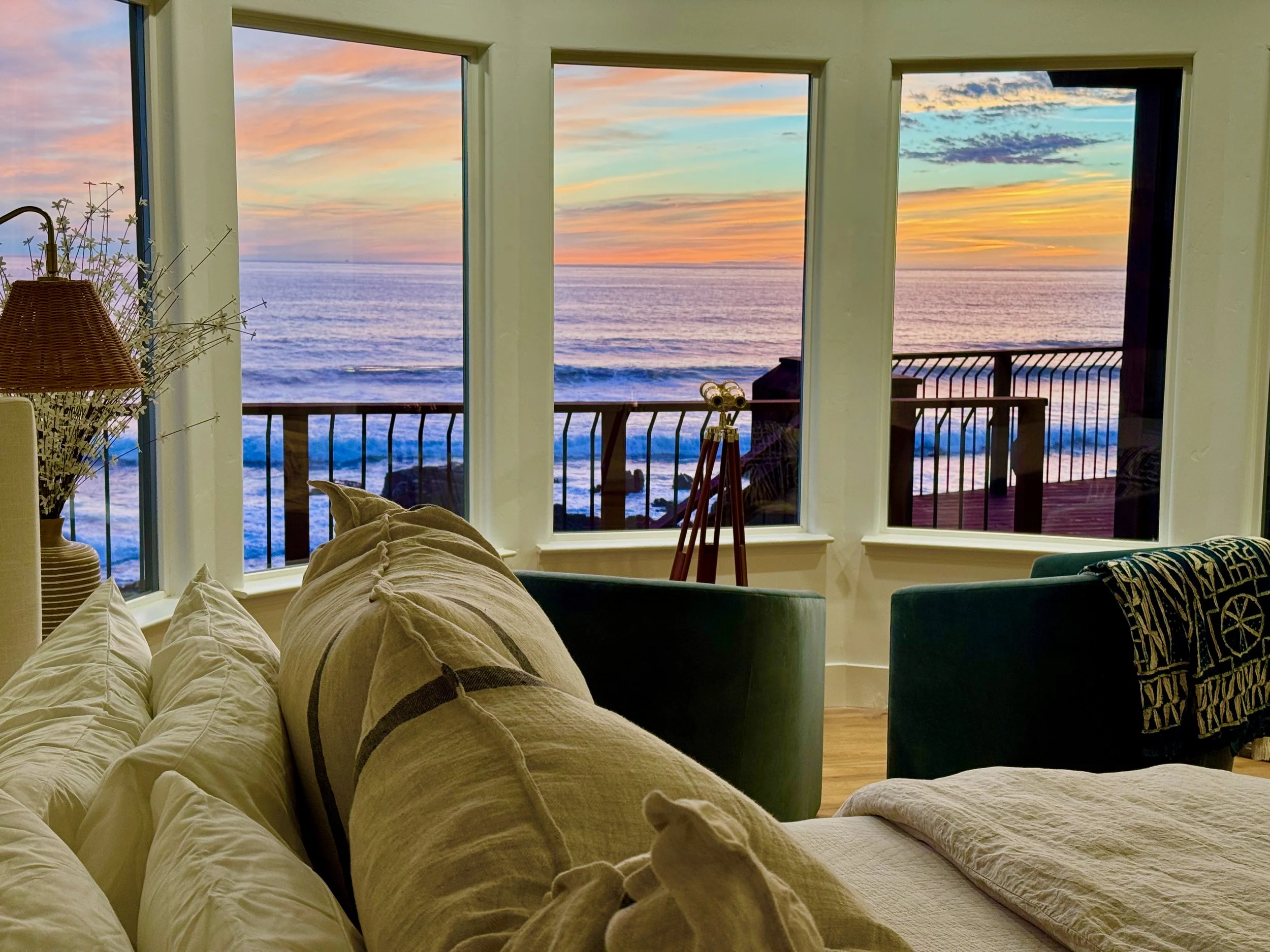 Remodeled master bedroom view.
