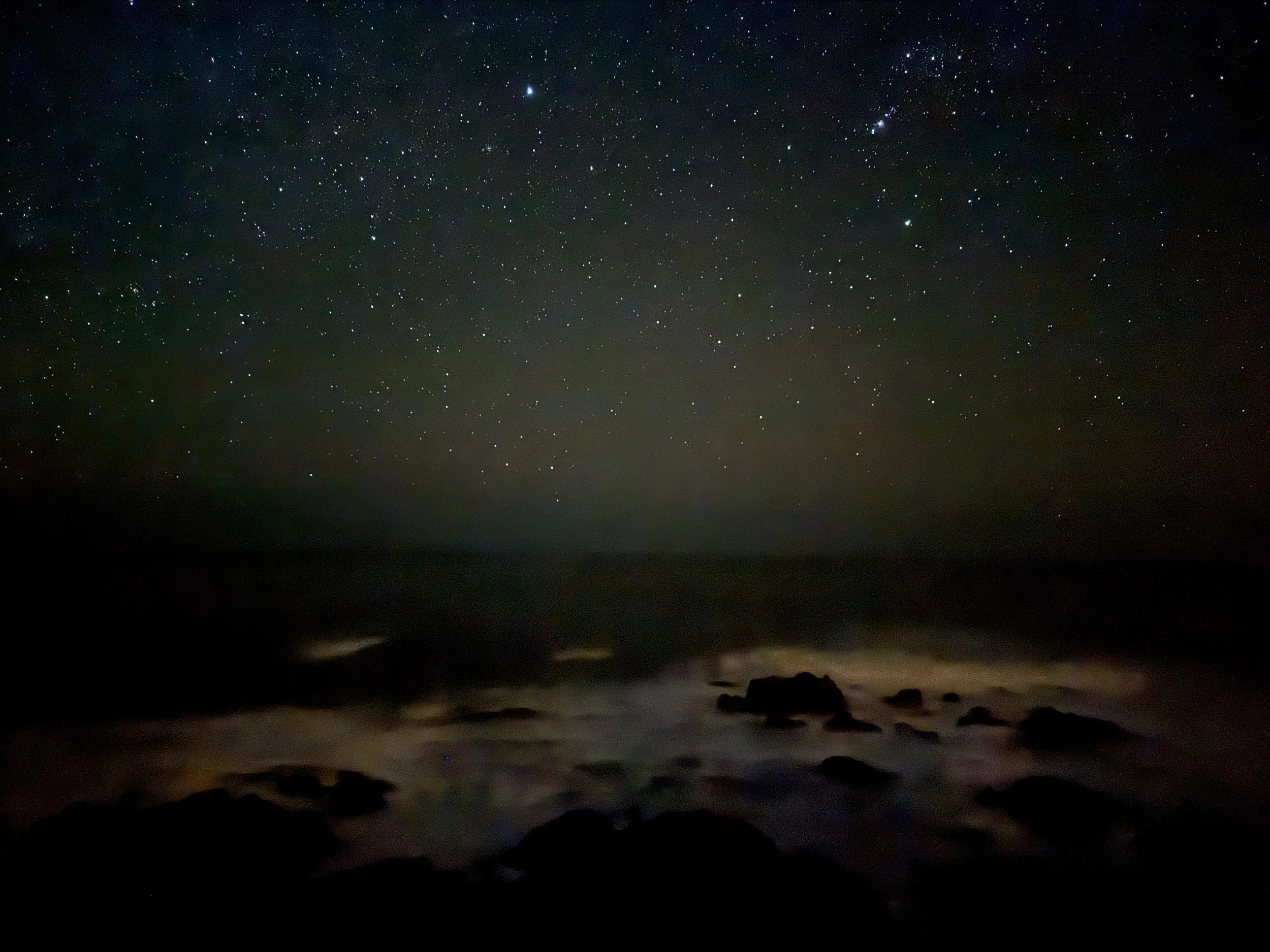 Actual photo of the stars from the back yard over the sea.  A telescope is provided for serious stargazing, but you can see the Milky Way with the naked eye on dark nights.