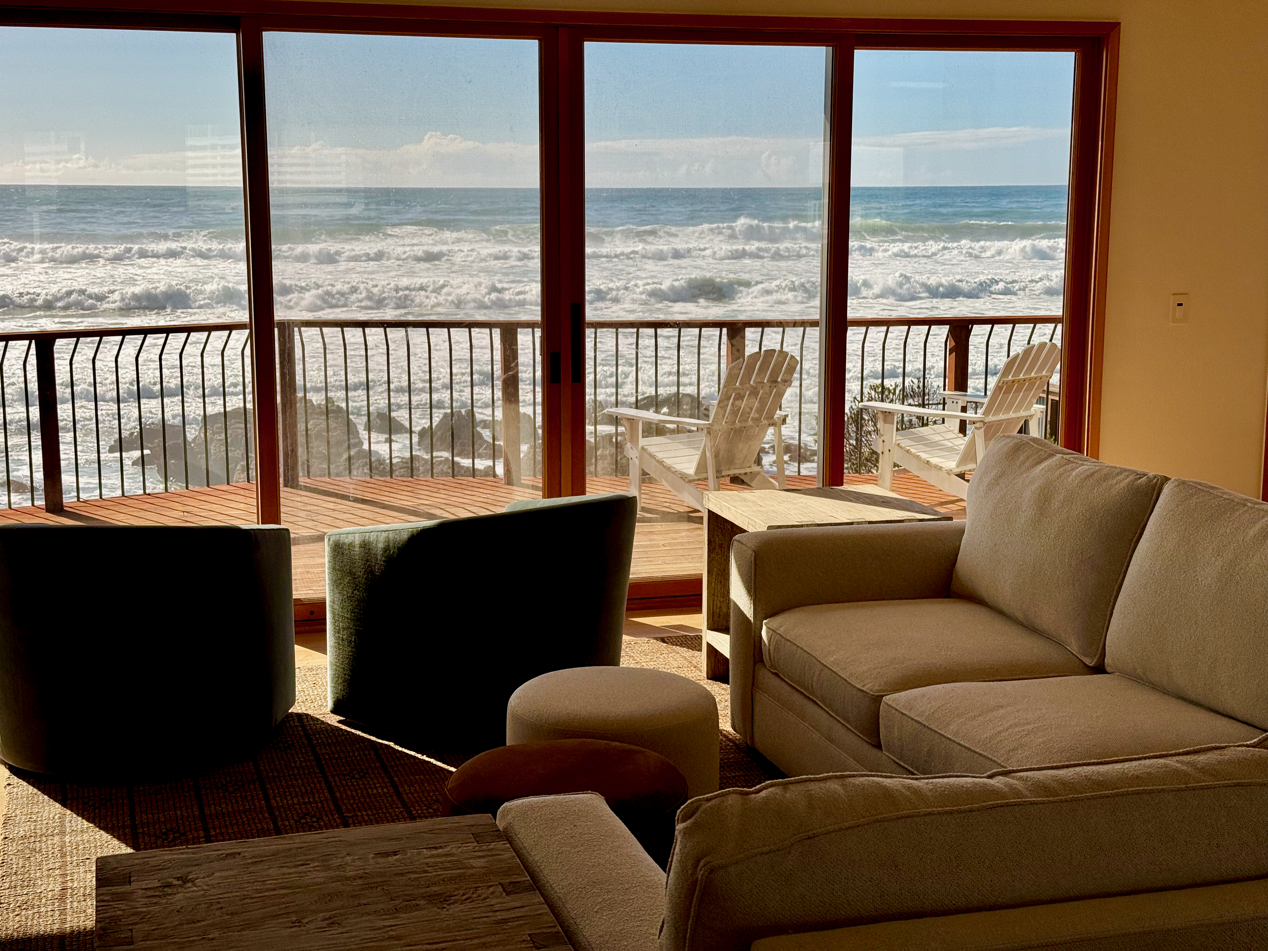 Crashing waves from the living room.