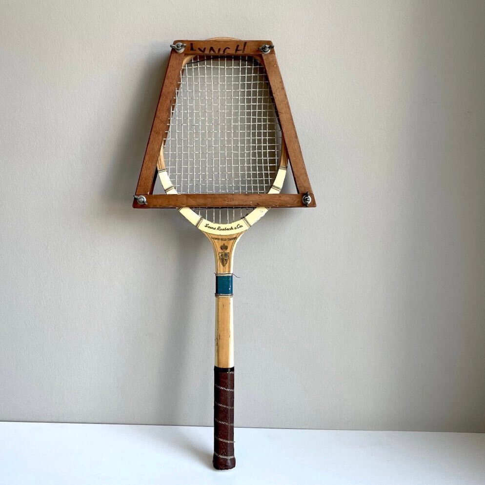 Available. Vintage tennis racket with tensioning frame.🏸🎾Love means nothing in tennis but it means absolutely everything when it comes to unique and well preserved treasures like this vintage racquet from Sears, Roebuck and Co. Material: Wood &amp;