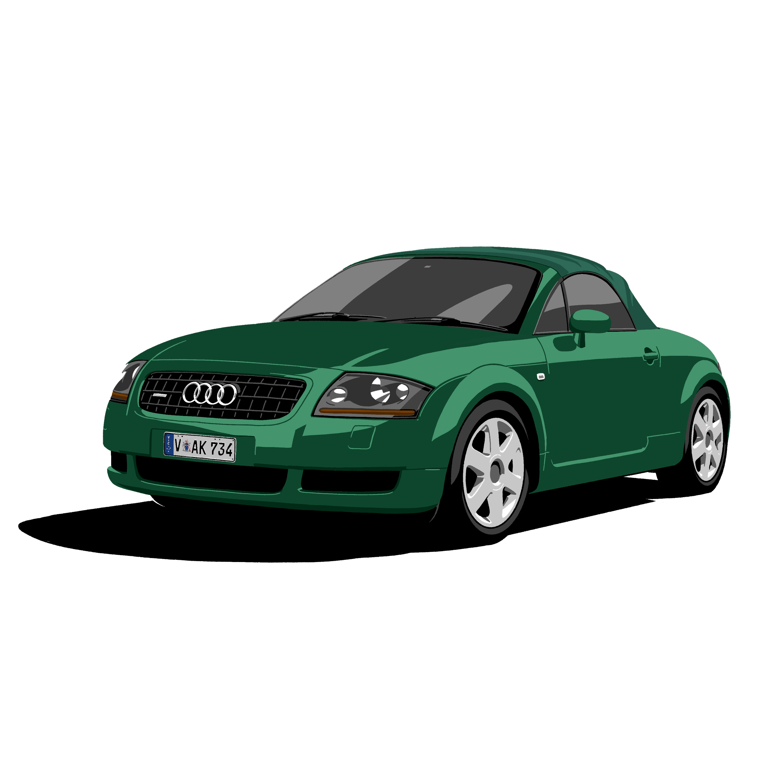 Graphic Tee - Audi MK1 TT Convertible - Illustration