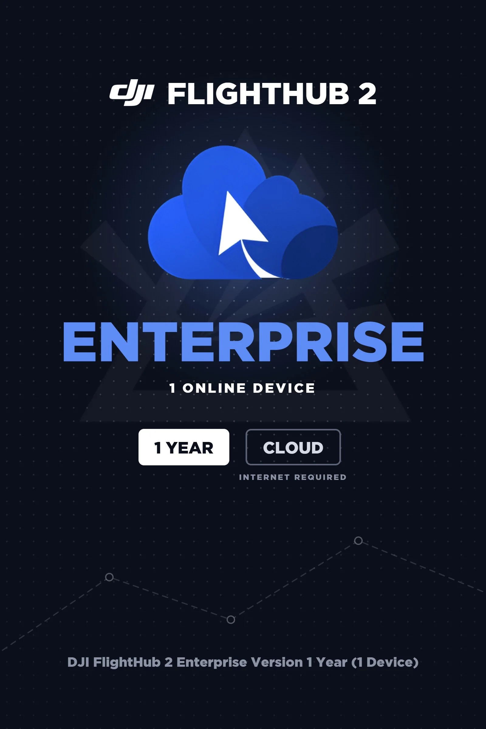 DJI FlightHub 2 Enterprise, one year subscription for one online device, cloud software for drone and dock fleet operations
