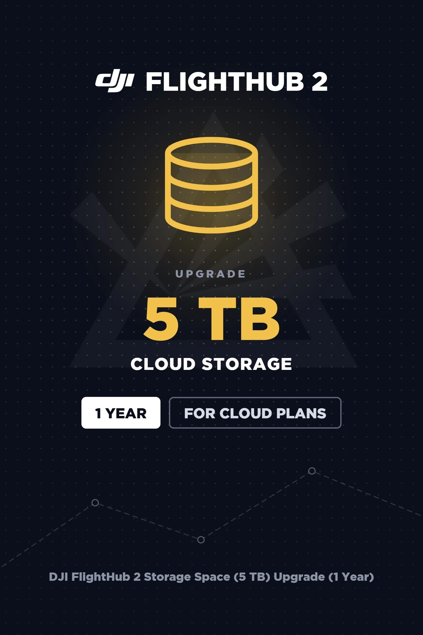 DJI FlightHub 2 storage upgrade, 5 TB of cloud storage valid one year for high resolution and thermal drone media