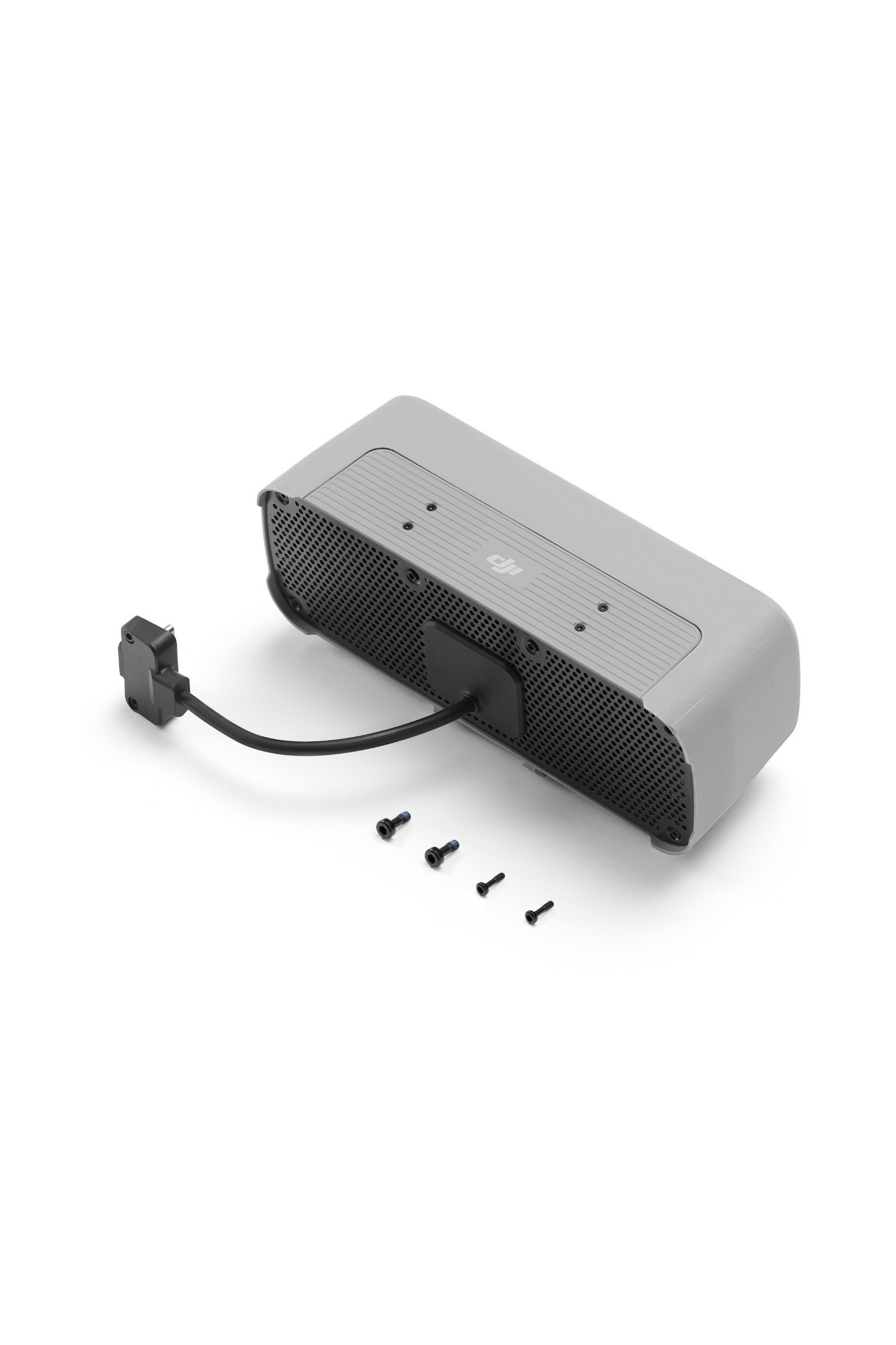 DJI AS2D speaker for the Matrice 5TD with its power cable and mounting screws, for drone public address broadcasts