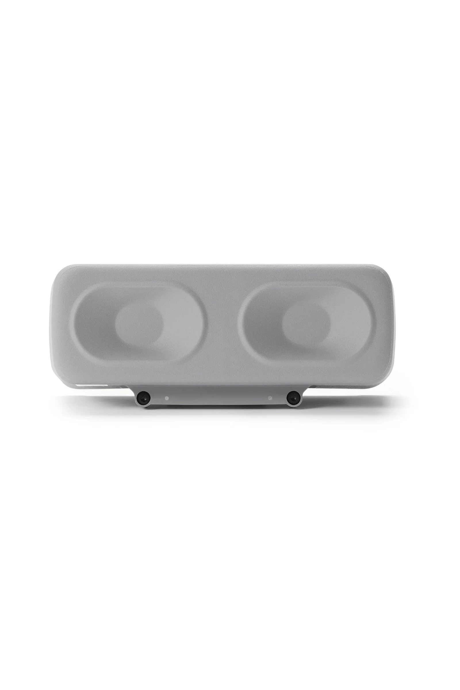 DJI AS2D speaker front view with twin horn drivers for voice warnings and crowd direction from a Dock 4 drone