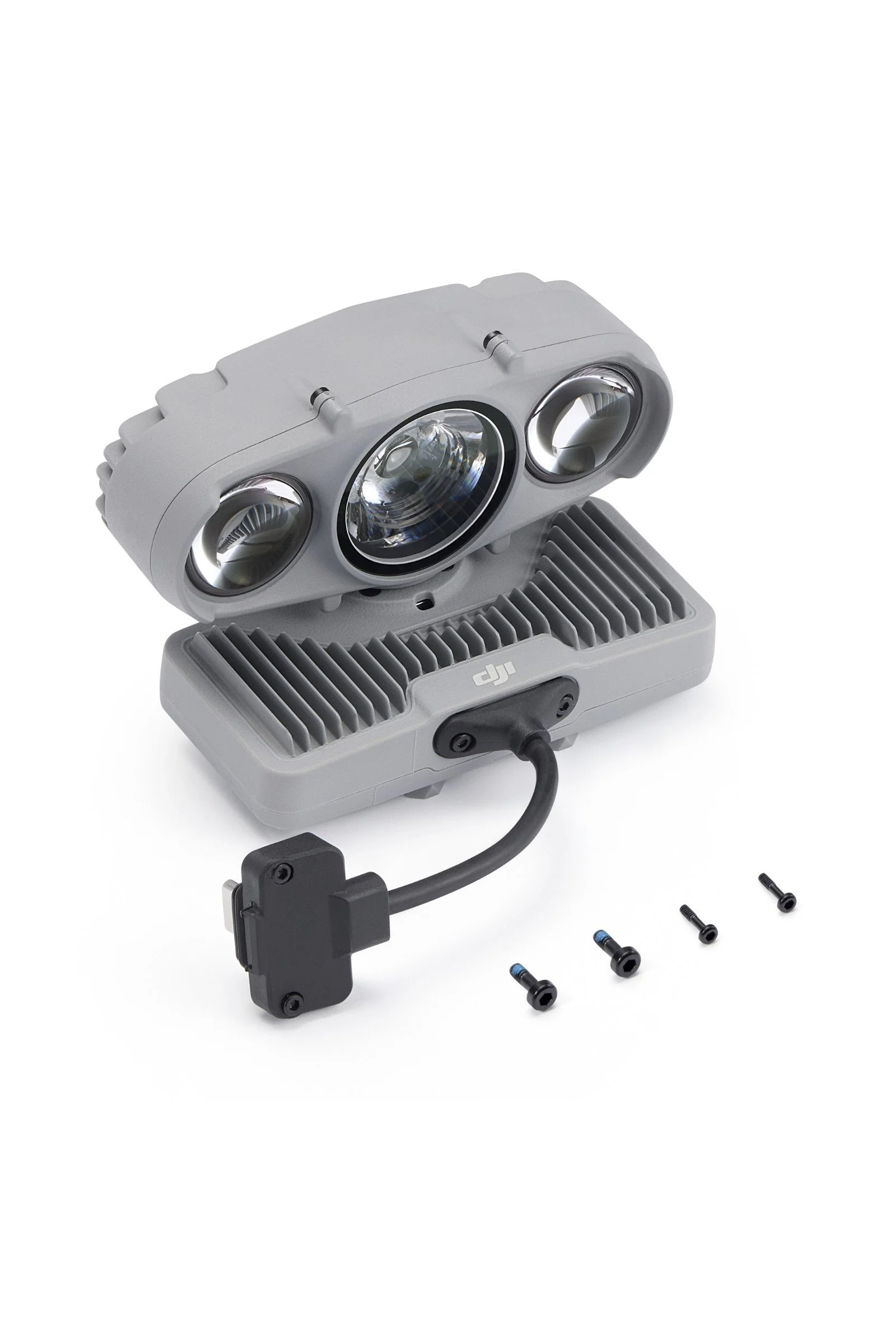 DJI AL2D spotlight for the Matrice 5TD with three lenses, power cable and mounting screws, for night search and rescue