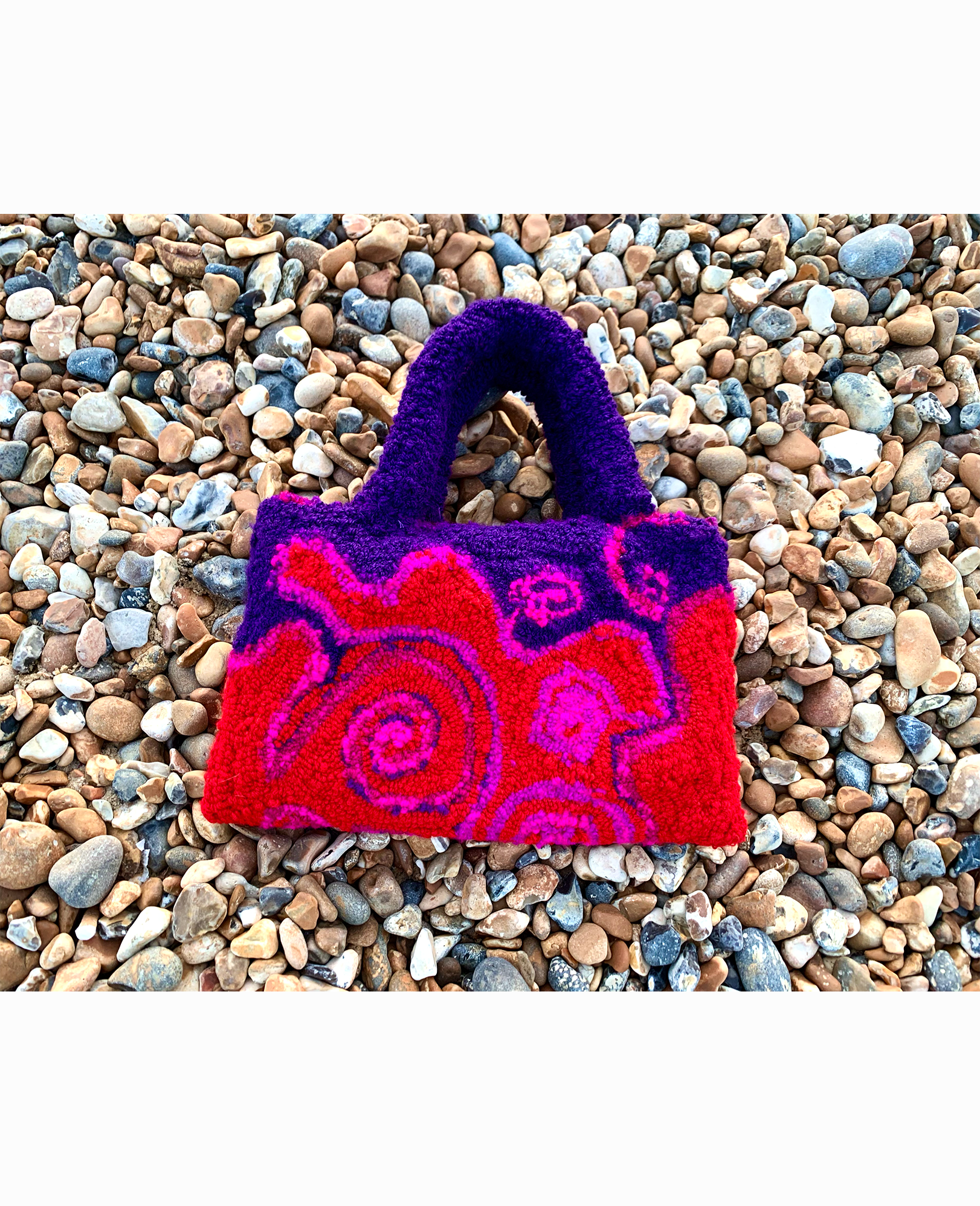 Mini rectangle swirl tufted handbag