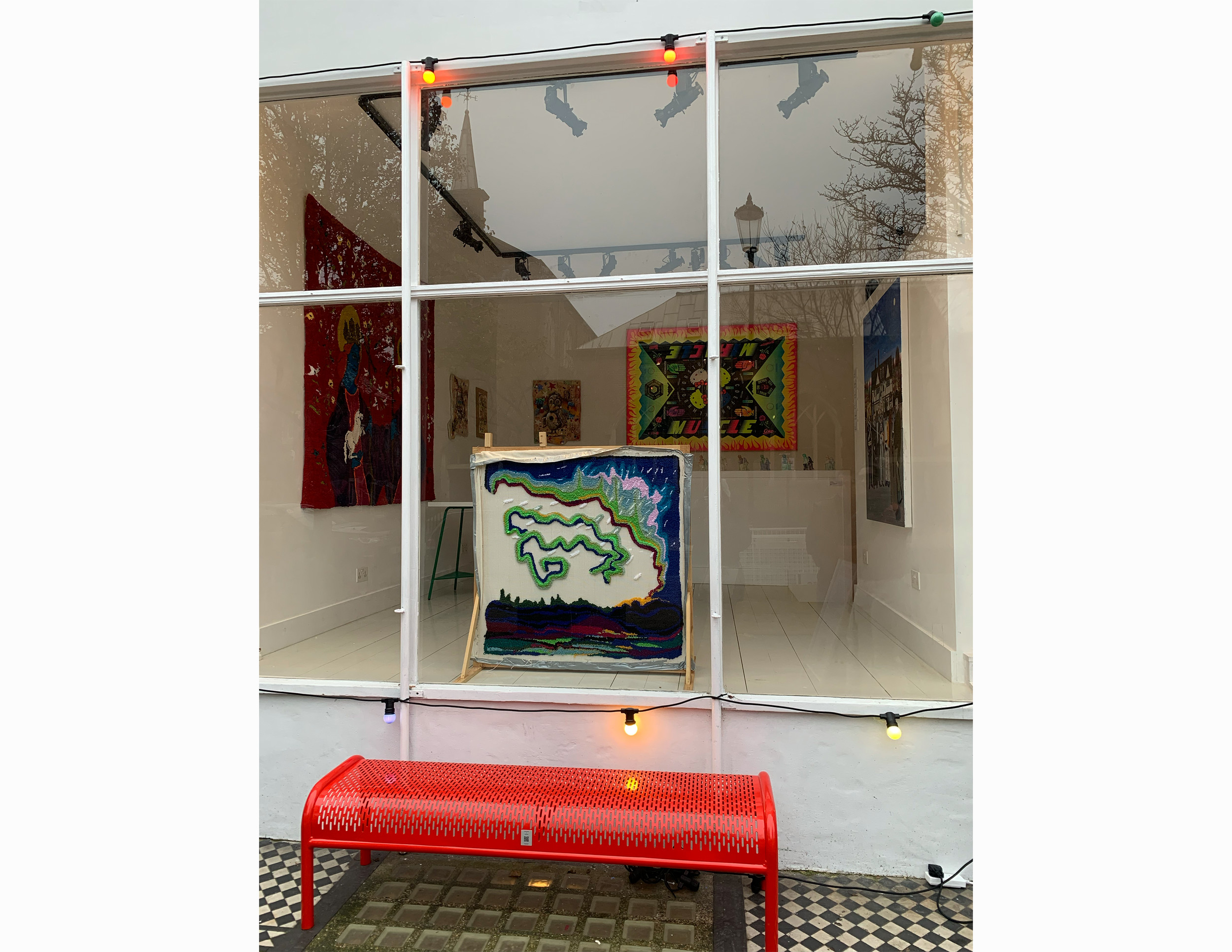 Piece "Festive Sky" before the live tufting 11.12.2022