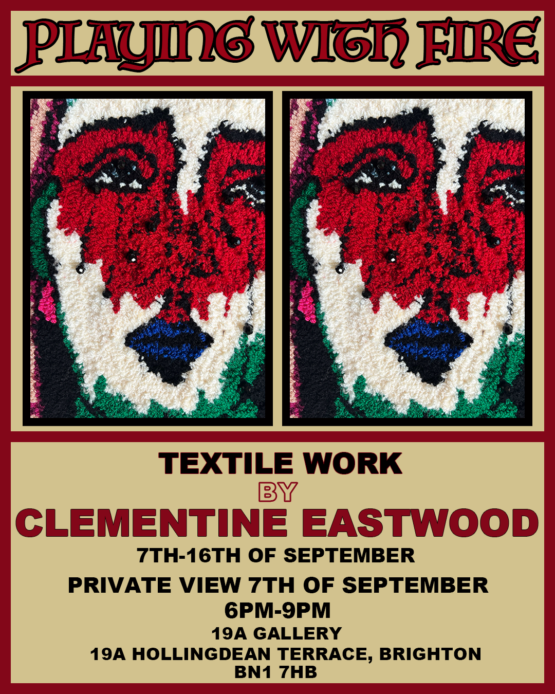 Poster for my solo show "Playing with fire"