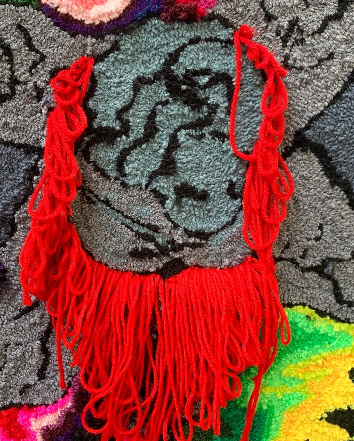 INVOcell; First lesbian couple to both carry the same baby
Acrylic yarn 
loop and cut pile 
Around 2m x 2m
This piece is designed by Clementine Eastwood