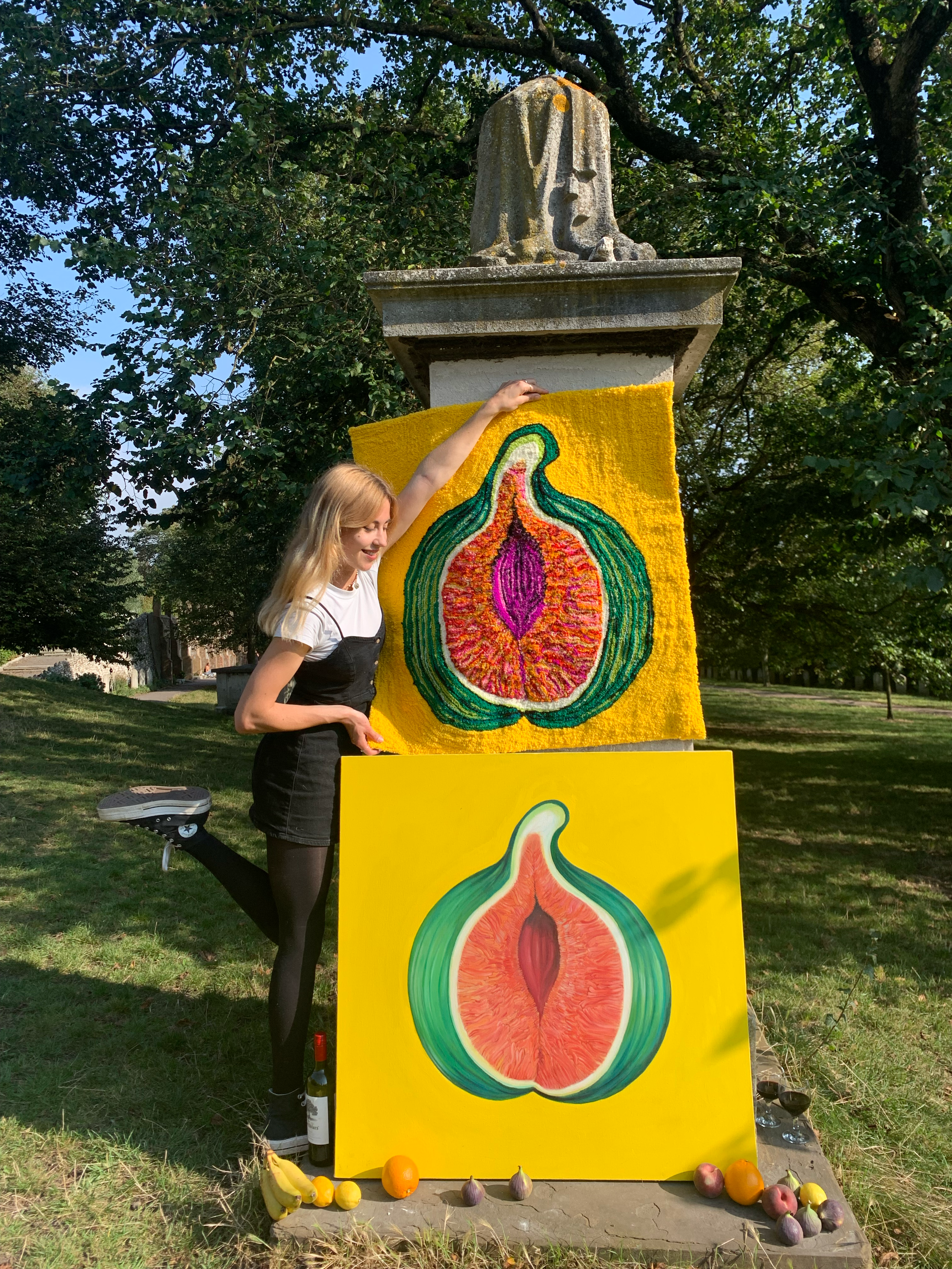 Collaboration with Pollyanna Doyle turning her "Fig" painting into a tufted rug. Rug designed by Pollyanna Doyle