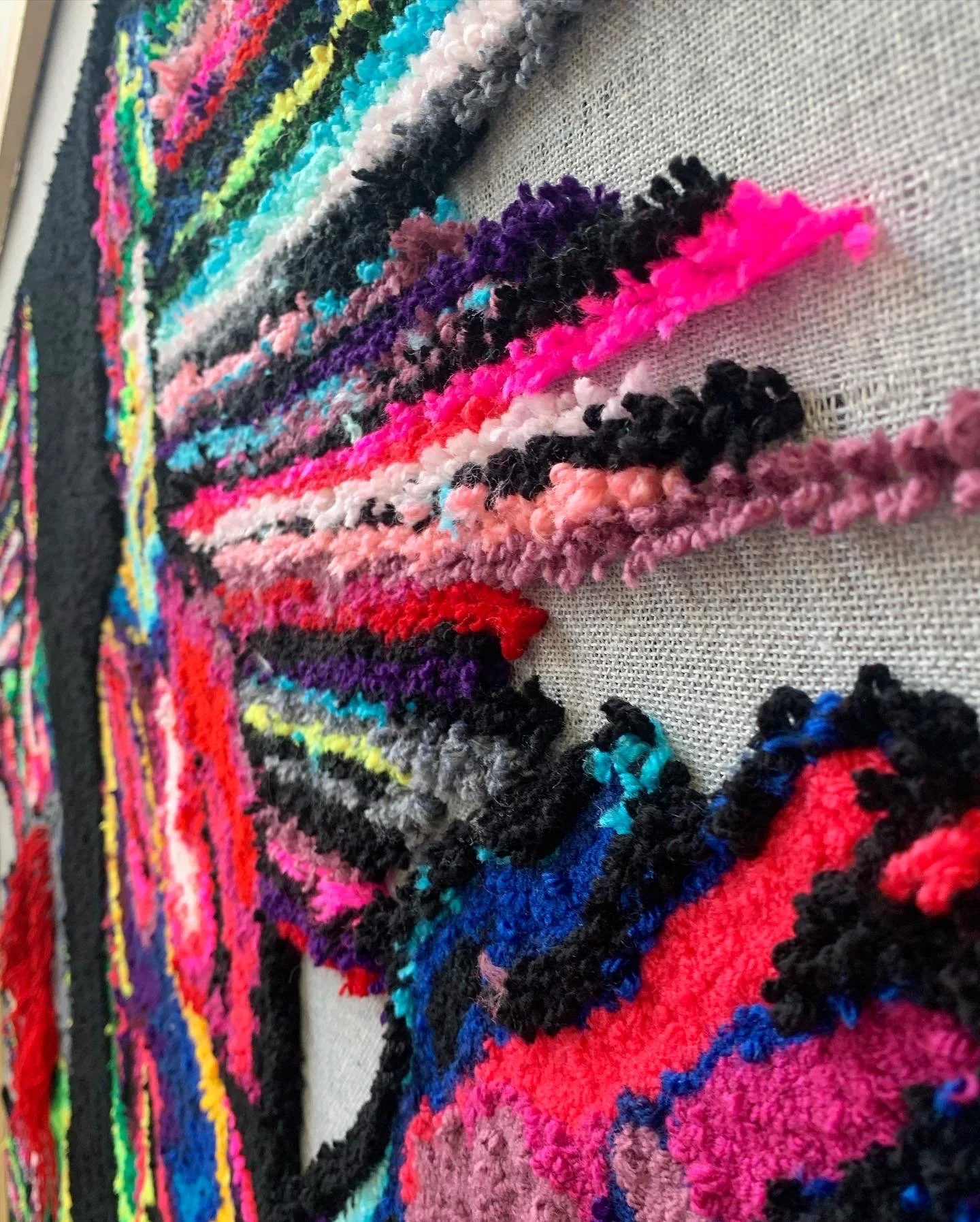 INVOcell; First lesbian couple to both carry the same baby
Acrylic yarn 
loop and cut pile 
Around 2m x 2m
This piece is designed by Clementine Eastwood