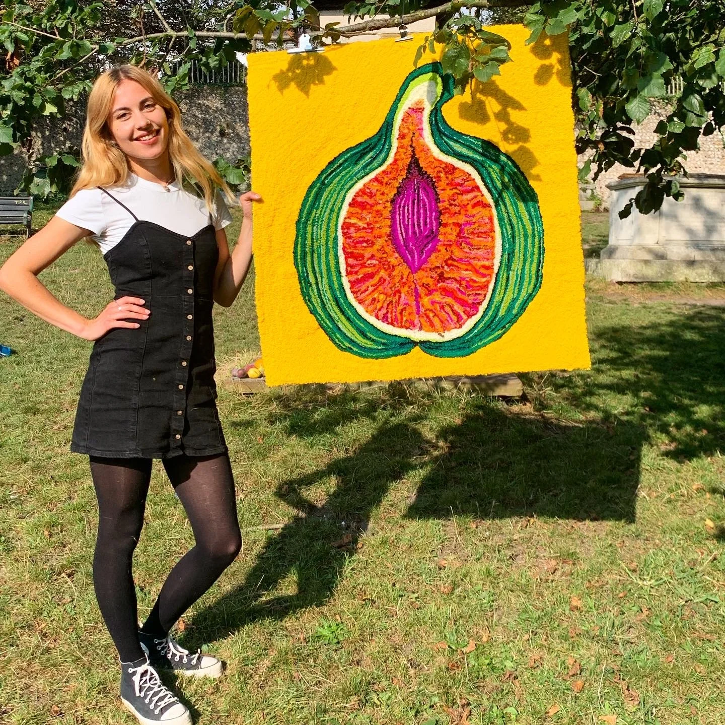 Collaboration with Pollyanna Doyle turning her "Fig" painting into a tufted rug.Rug designed by Pollyanna Doyle