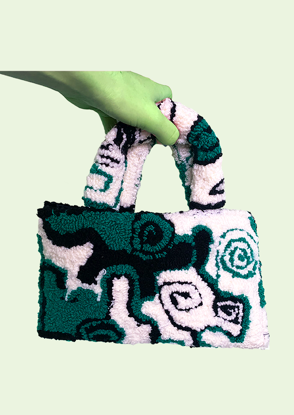 Mini rectangle swirl tufted handbag