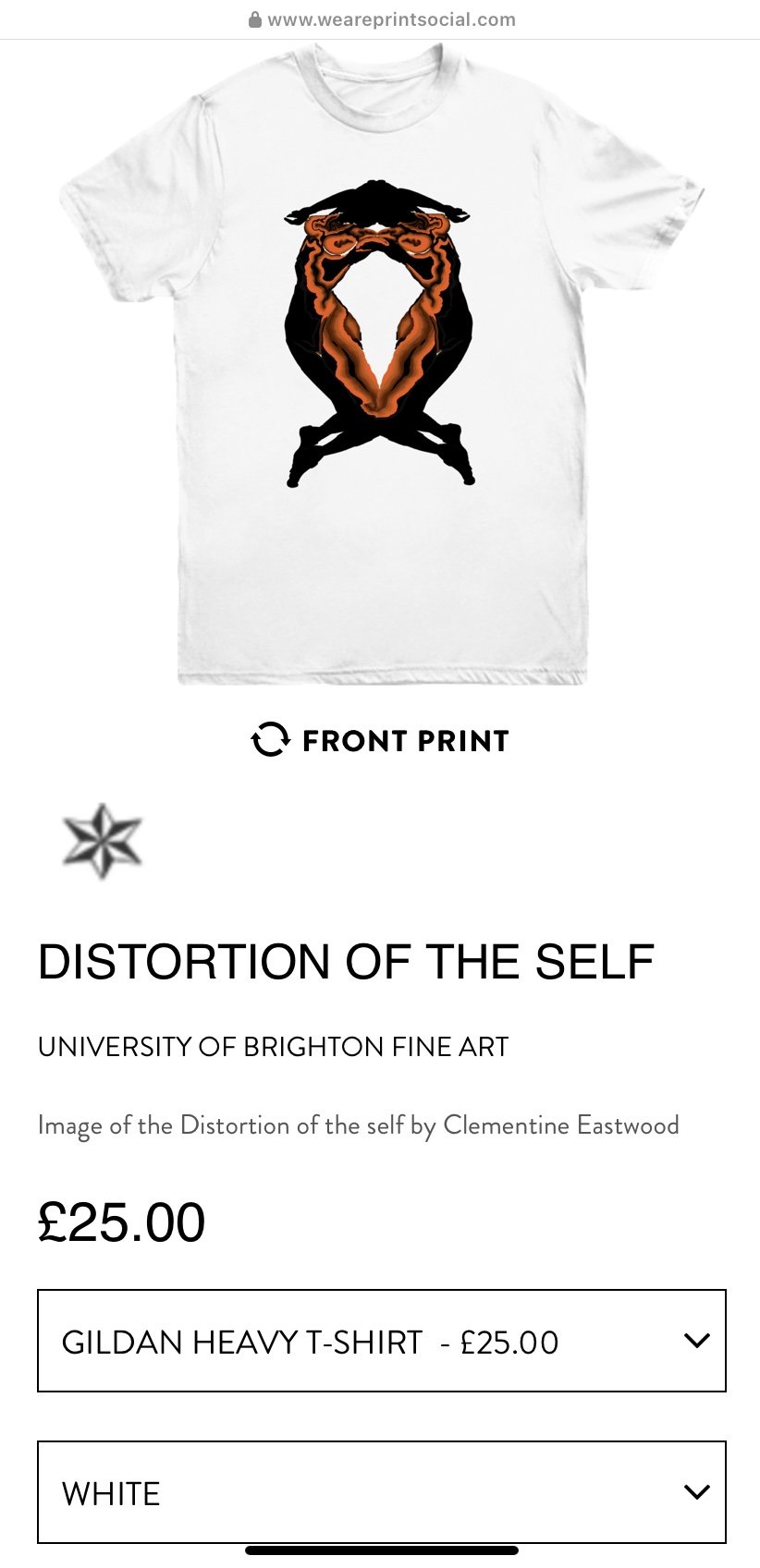 Distortion of the Self
T-shirts to raise money for our third year show and for charity!
Image designed by Clementine Eastwood
