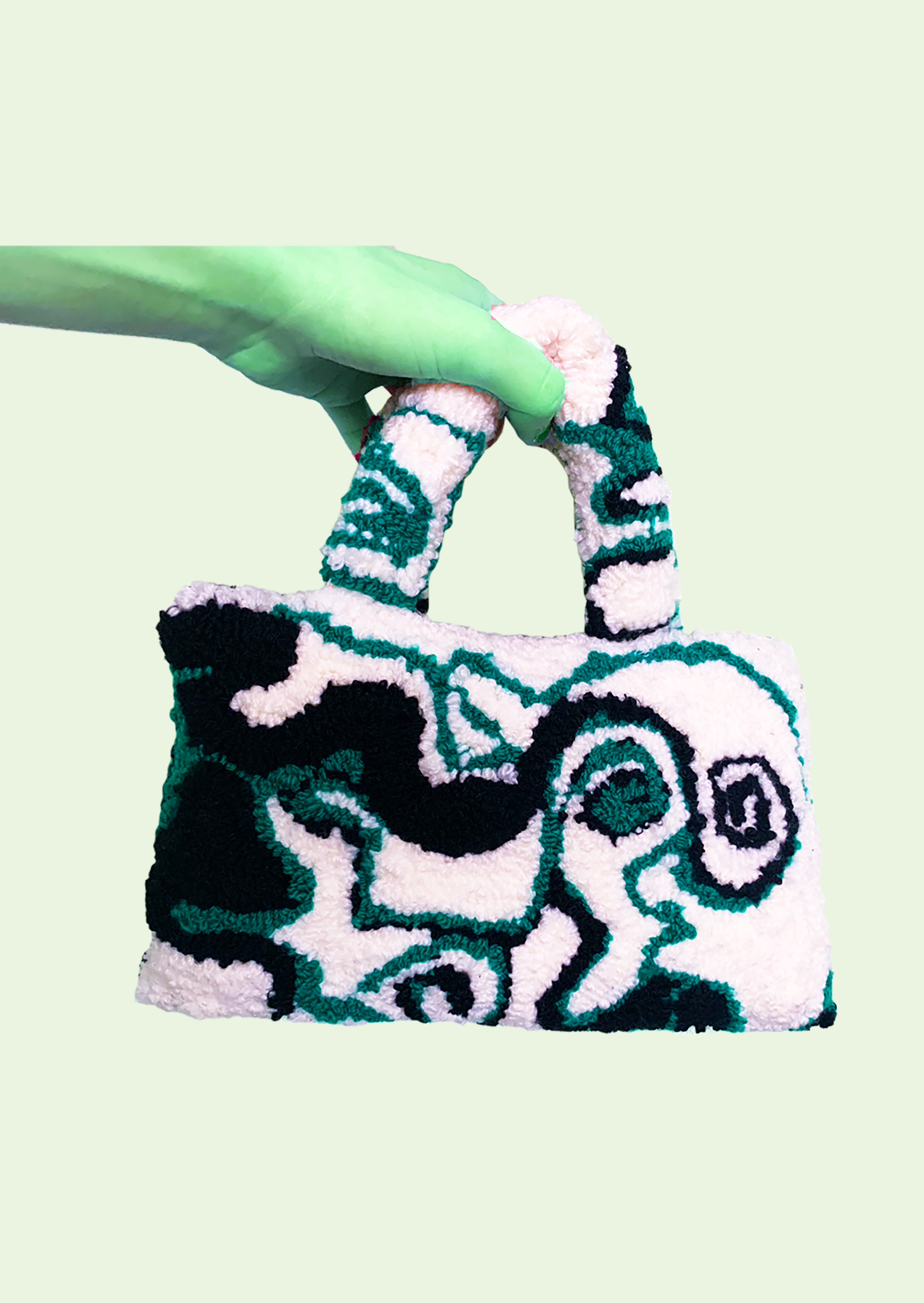 Mini rectangle swirl tufted handbag