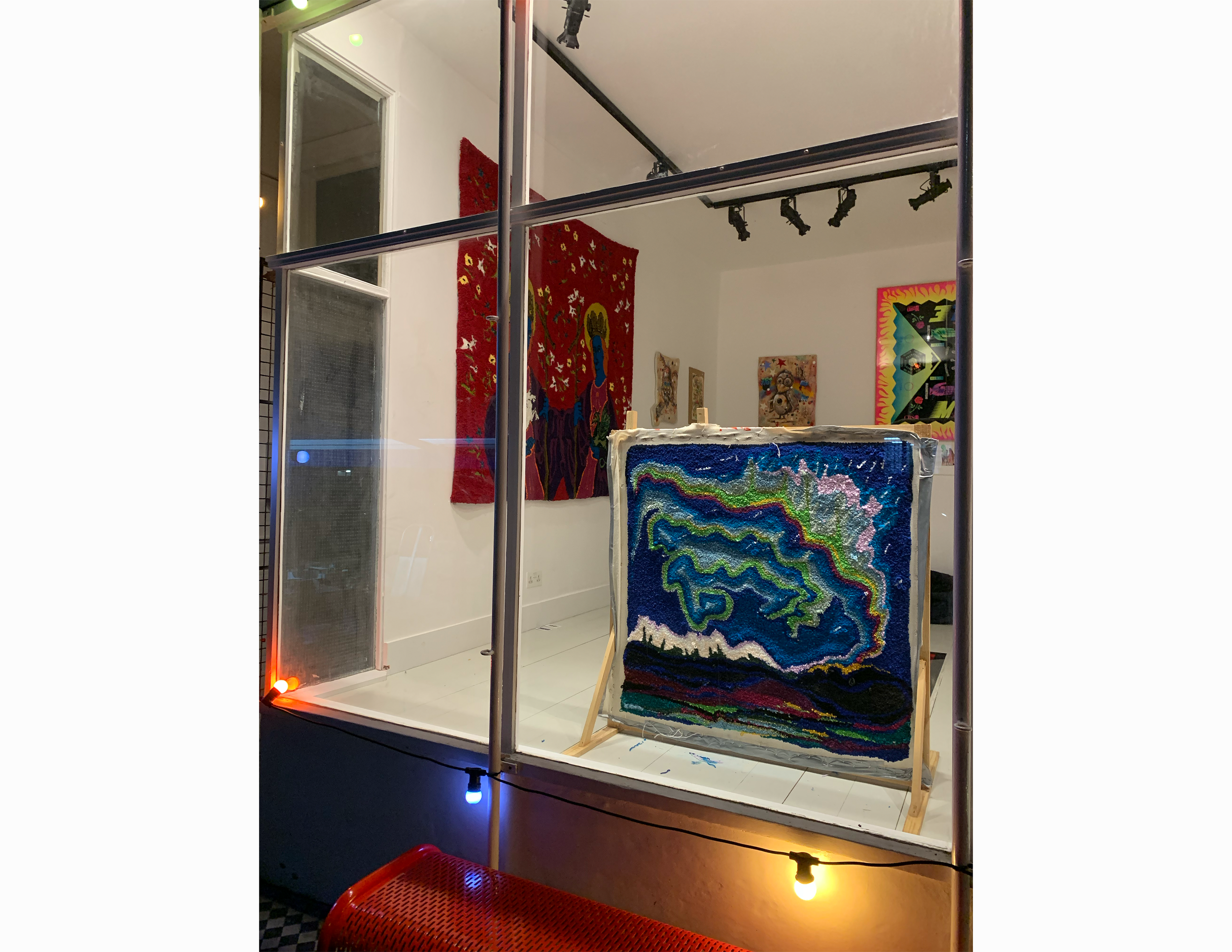 My two pieces, " We will find our eden and we will be okay" and " Festive Sky" exhibited at the H.M.Electric Gallery