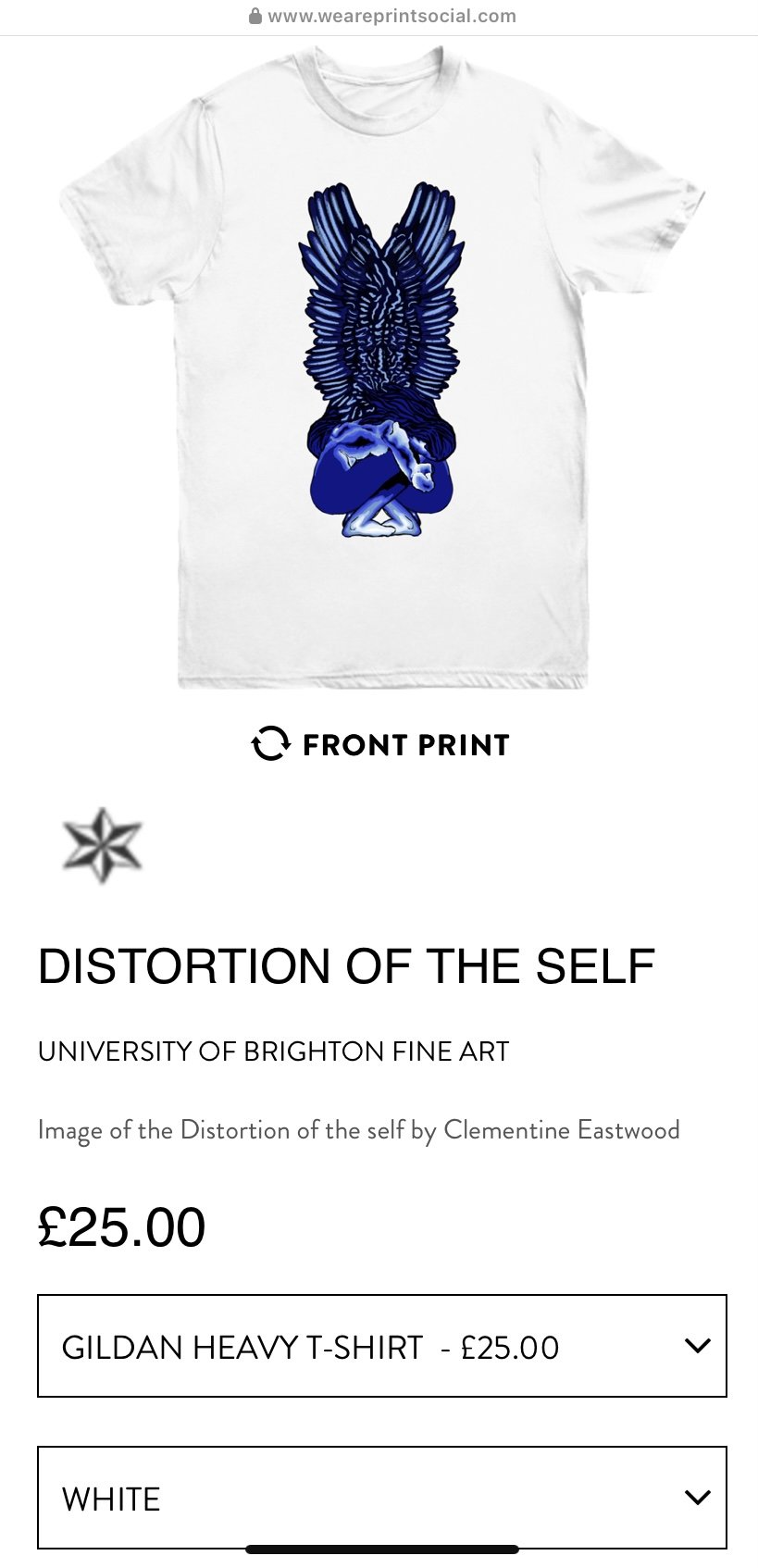 Distortion of the Self
T-shirts to raise money for our third year show and for charity!
Image designed by Clementine Eastwood