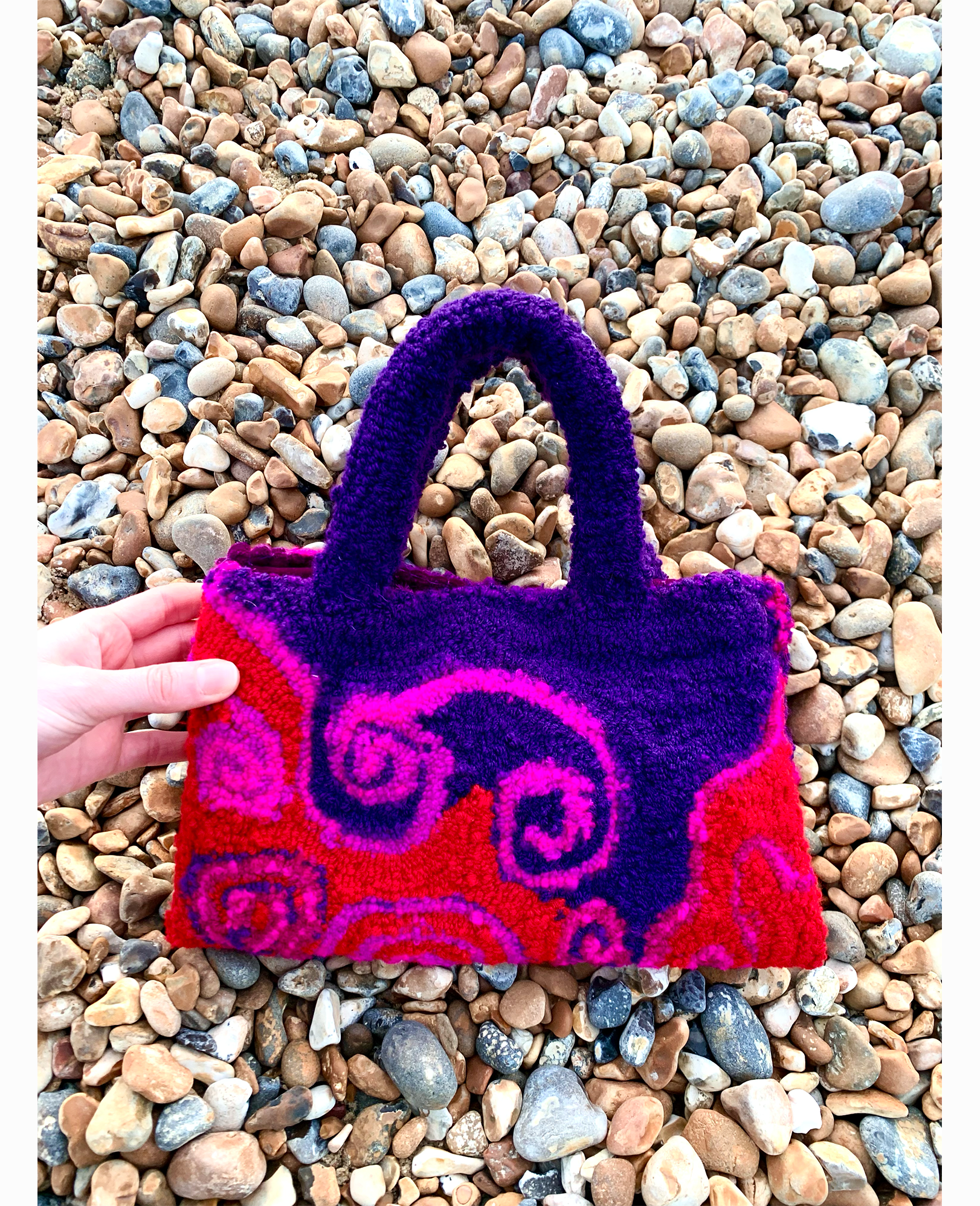 Mini rectangle swirl tufted handbag