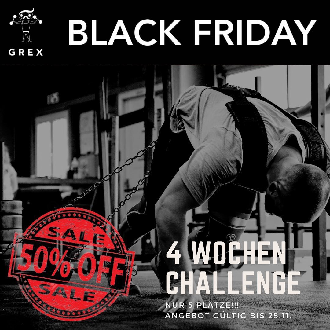 💥BLACK FRIDAY SPECIAL💥

4 Wochen All-In Training -50%🔥

Ihre wolltet schon immer bei uns trainieren habt bis jetzt aber jedes mal eine Ausrede gefunden?

DAS IST EURE CHANCE

-Volle Trainingsm&ouml;glichkeiten
-Nutrition Guidelines 
-Unlimitierter