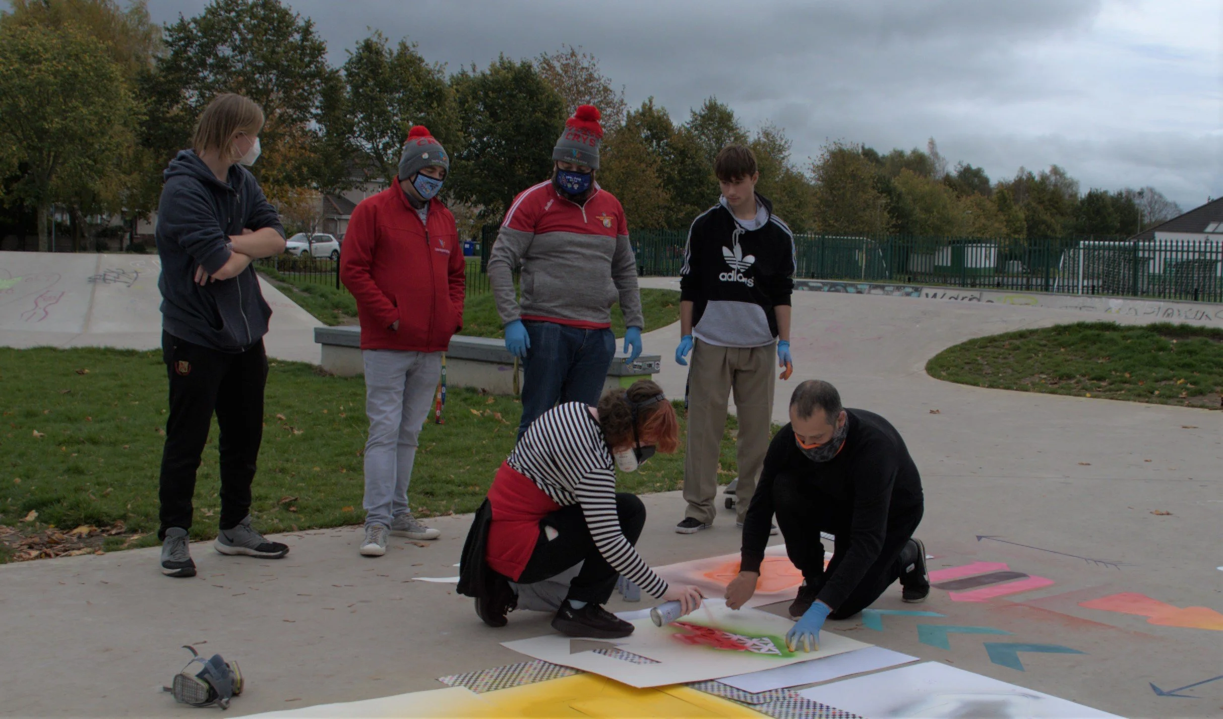 ben with stakeboarders showing spaying tech .jpg