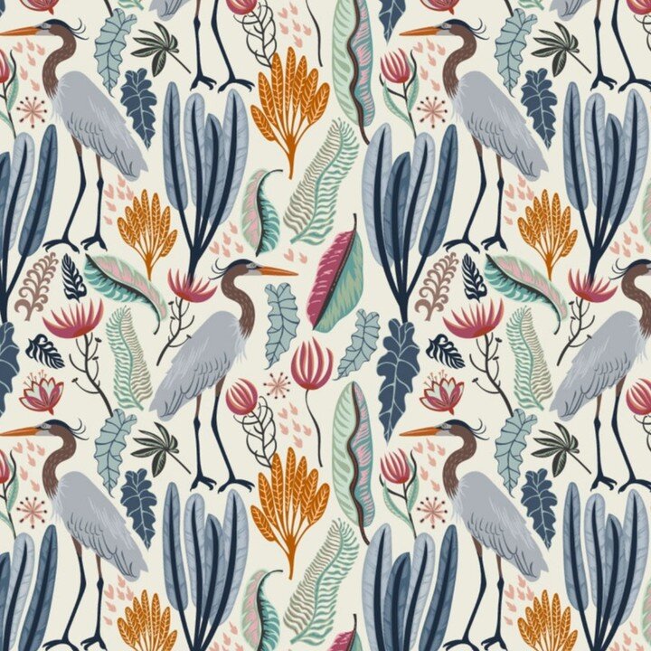This Heron and plants pattern are my best seller on @spoonflower This month sold more than 300 times as wallpaper - so grateful for that - thank you. Hope it turns out great in your homes with that nordic, contemporary vibe I tried to achieve. 
#best