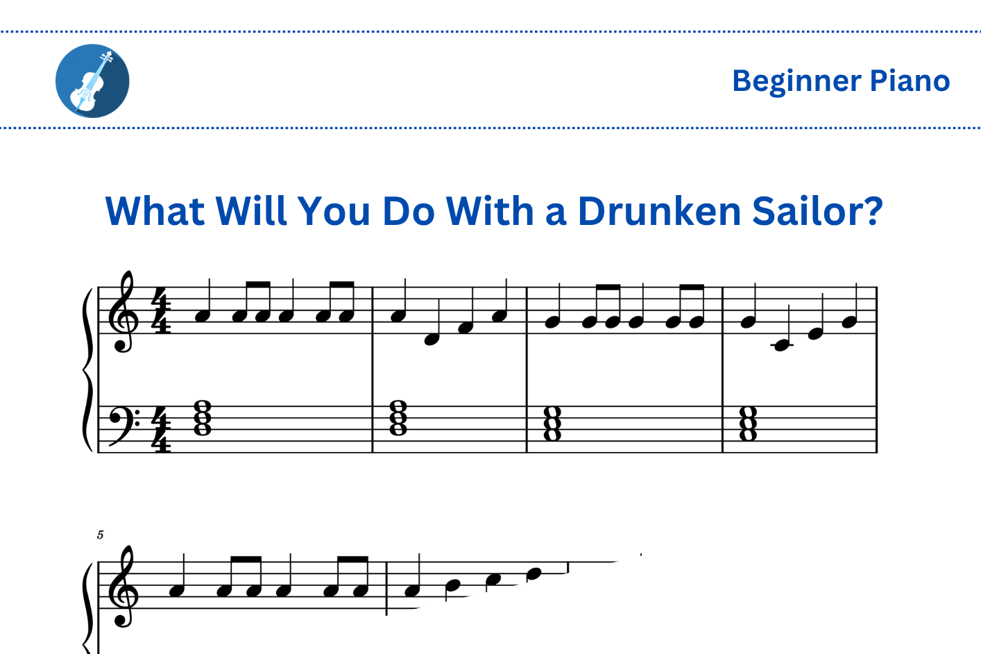 What Will You Do With a Drunken Sailor? [Piano]