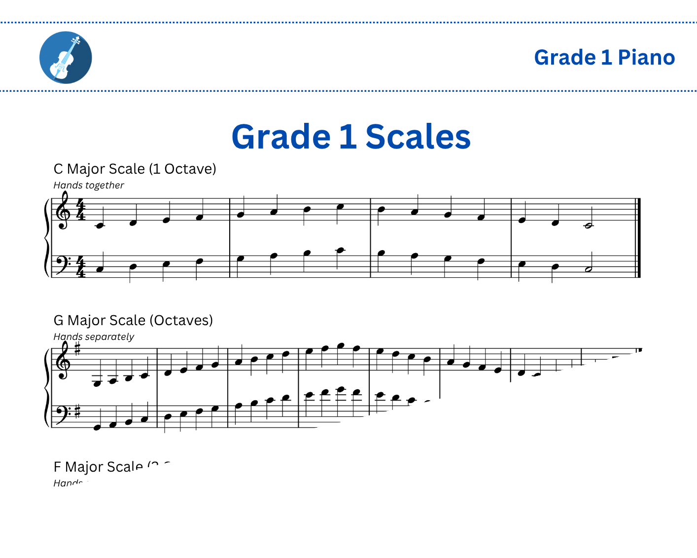 Grade 1 Scale [Piano]