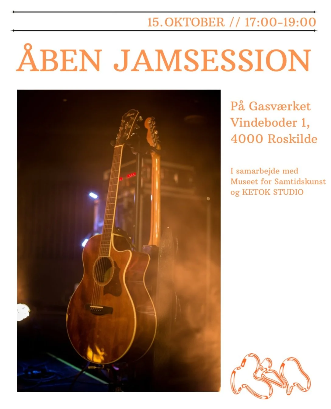 &Aring;ben jam session p&aring; Gasv&aelig;rket i Roskilde!🧡
-
Ria Kollektivet skal facilitere en jam session i forbindelse med kunstudstillingen &ldquo;Lyden af&rdquo;. Det sker p&aring; Gasv&aelig;rket i Roskilde og vi vil meget gerne se dig!

Det