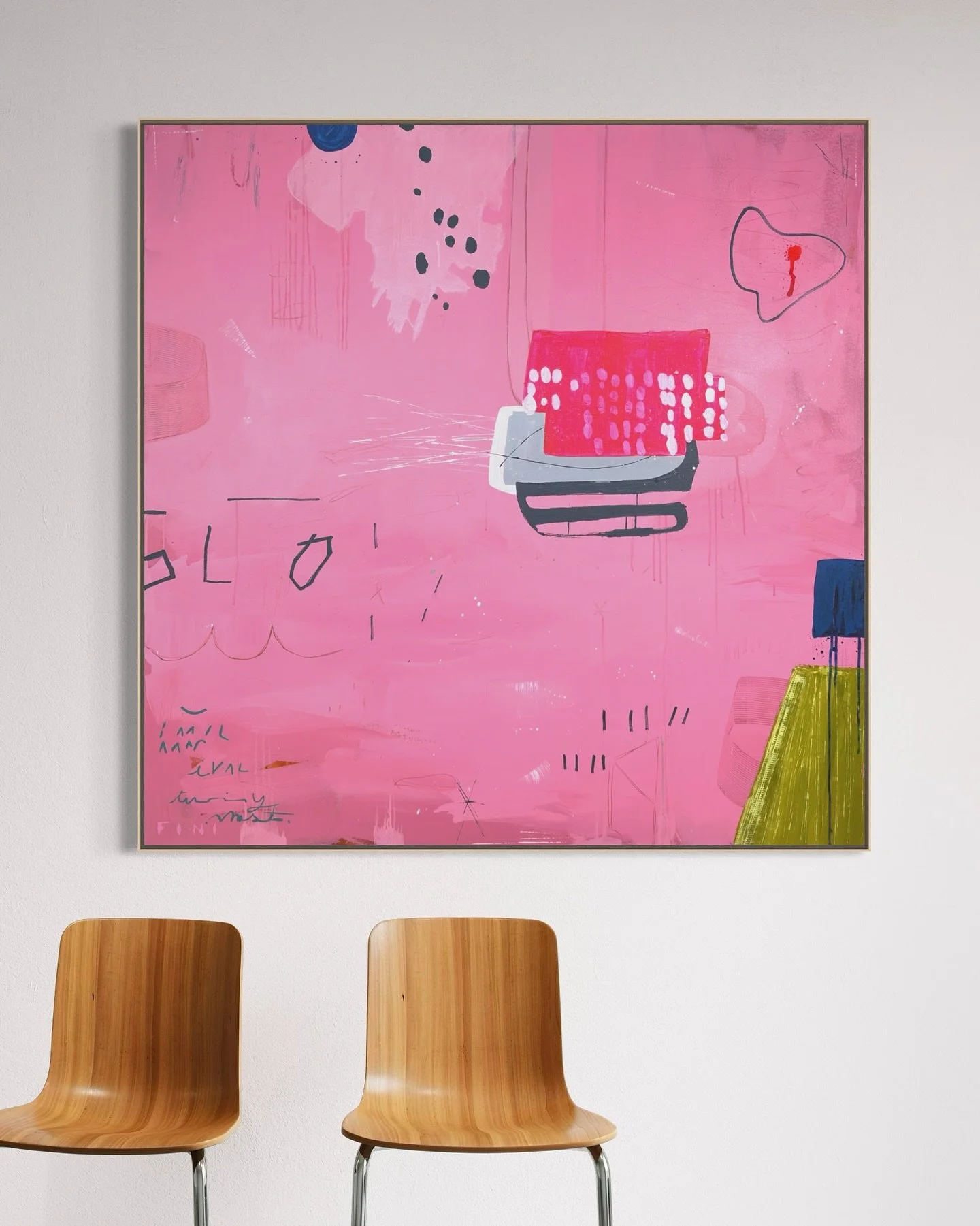 Punch Drunk &mdash; color turned all the way up. 🎧
A rush of pink energy that feels somewhere between euphoria and nostalgia. It&rsquo;s the feeling of getting lost in good conversation with your bestie... great music on, and too much laughter. 
54x
