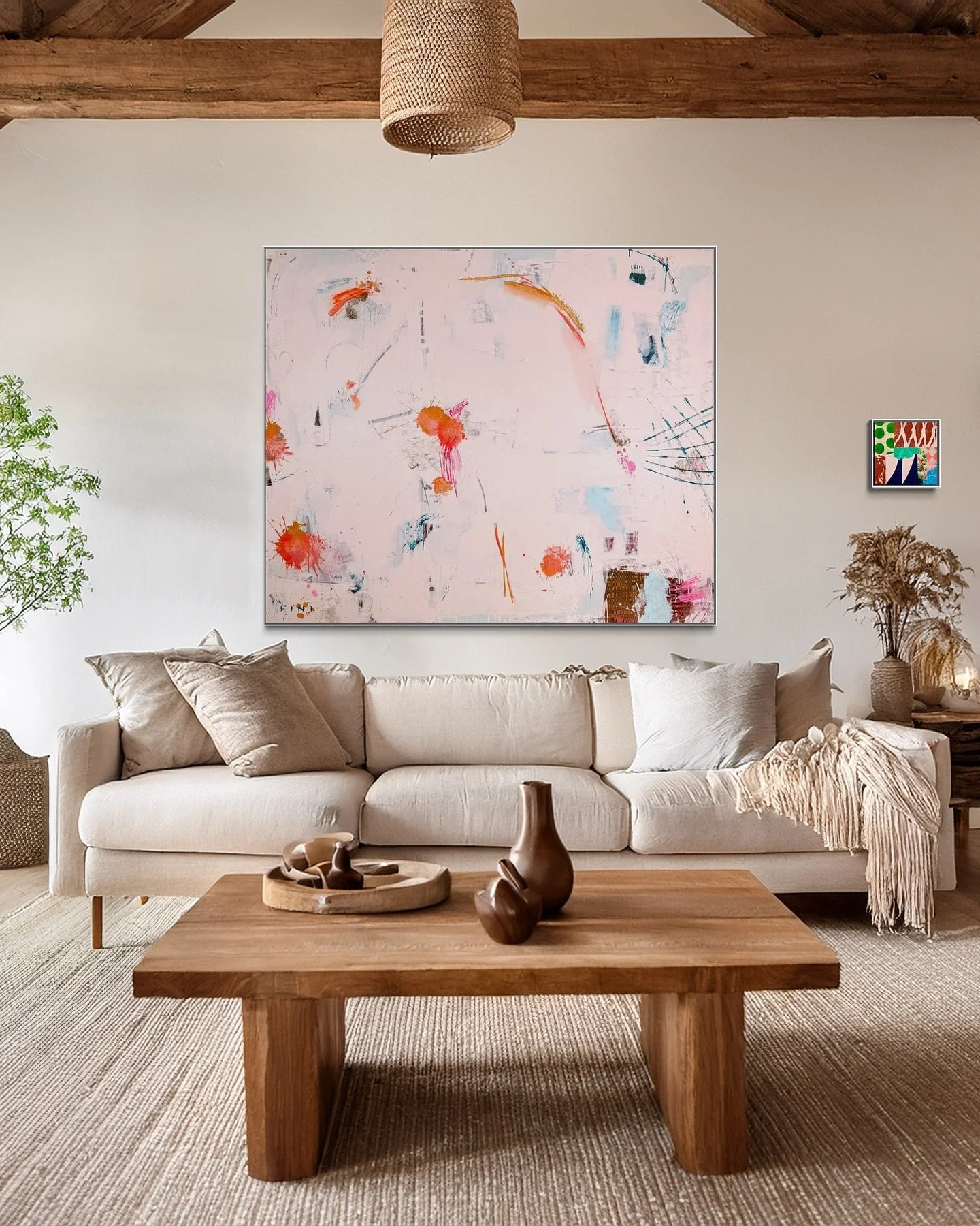 A mix of calm and color &mdash; each piece bringing its own rhythm to the room.

&hellip;..
#abstractart #moderninteriors #artcollector #quietluxury #interiordesigninspo #contemporaryart #contemporaryabstractpainting #originalart #modernartcollector 