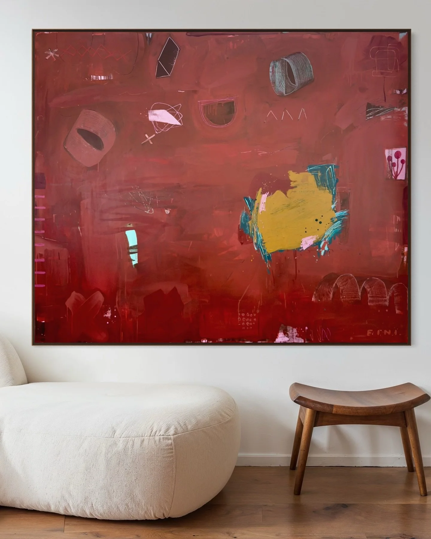 New work: Campfire — an earthy, layered composition in terracotta and lime. 
. . . . .
#contemporaryabstractart #largeabstractpainting #abstractart #artcollectors #artlovers #moderninteriors #interiordesigninspiration #interiordesign #modernl